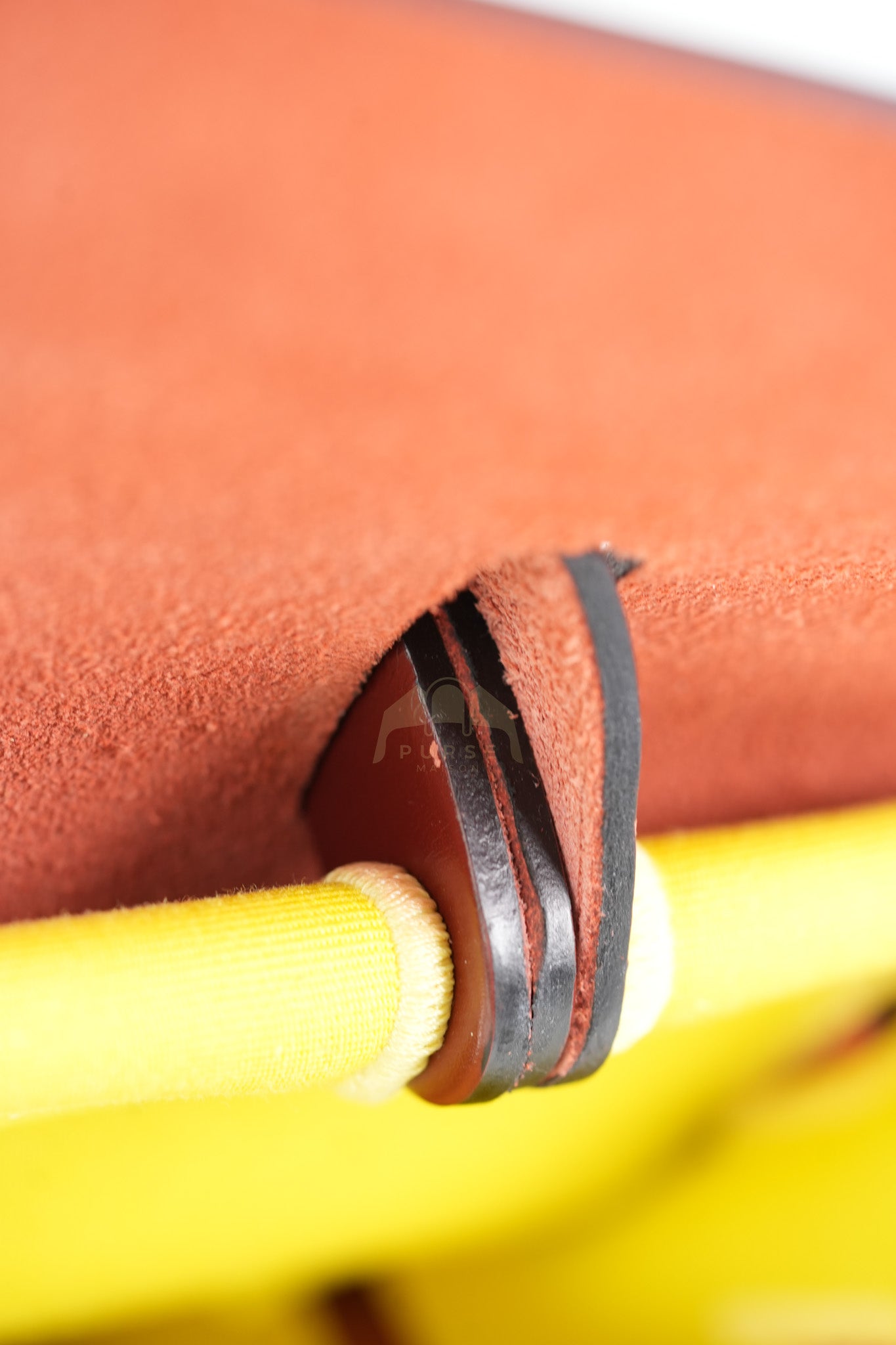 Herbag 31 in Yellow Green Leather & Palladium Hardware Stamp A (2017) | Purse Maison Luxury Bags Shop