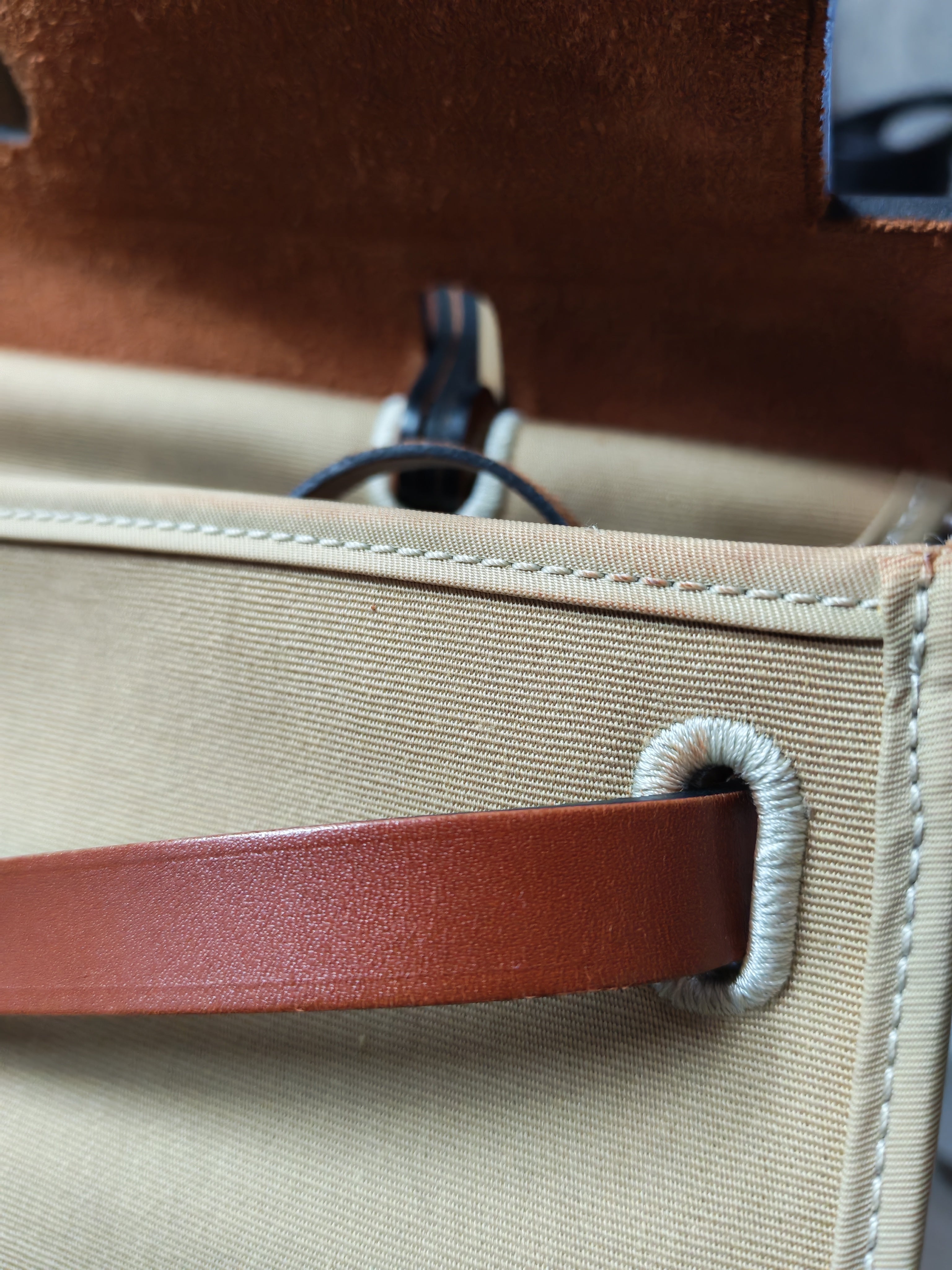 Herbag 31 Trench Canvas and Palladium Hardware Stamp A (2017) | Purse Maison Luxury Bags Shop