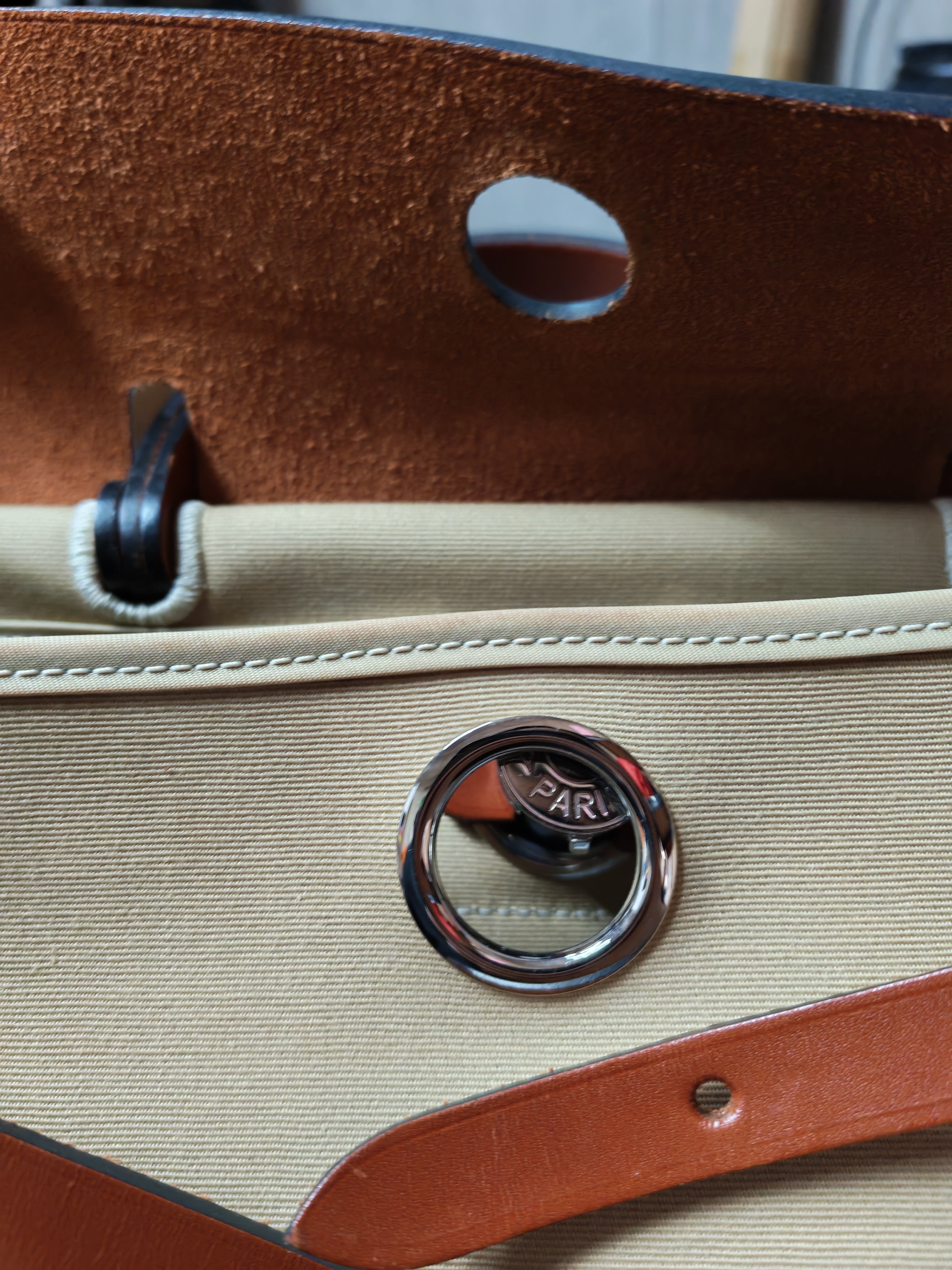 Herbag 31 Trench Canvas and Palladium Hardware Stamp A (2017) | Purse Maison Luxury Bags Shop