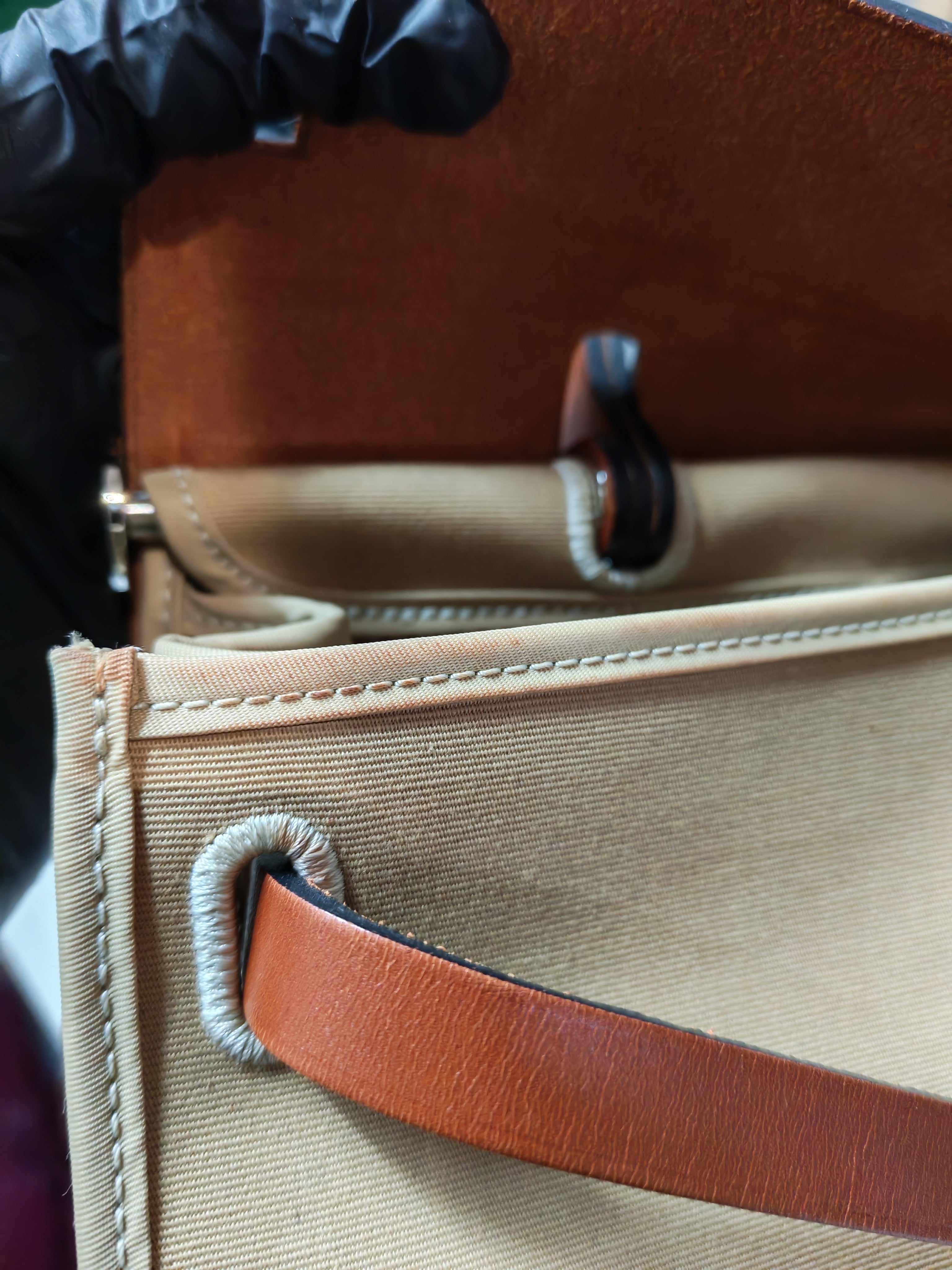 Herbag 31 Trench Canvas and Palladium Hardware Stamp A (2017) | Purse Maison Luxury Bags Shop