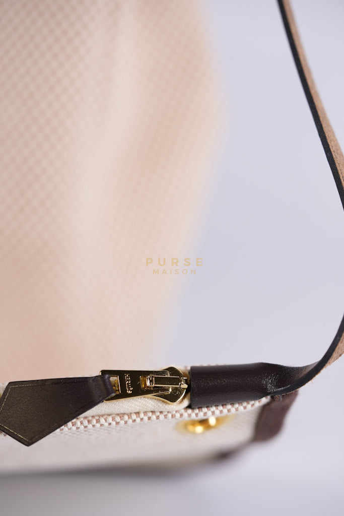 Herbag 31 Zip in Ebene/Ecru/Beige Vache Hunter Criss Viking and Gold Hardware Stamp B (2023) | Purse Maison Luxury Bags Shop