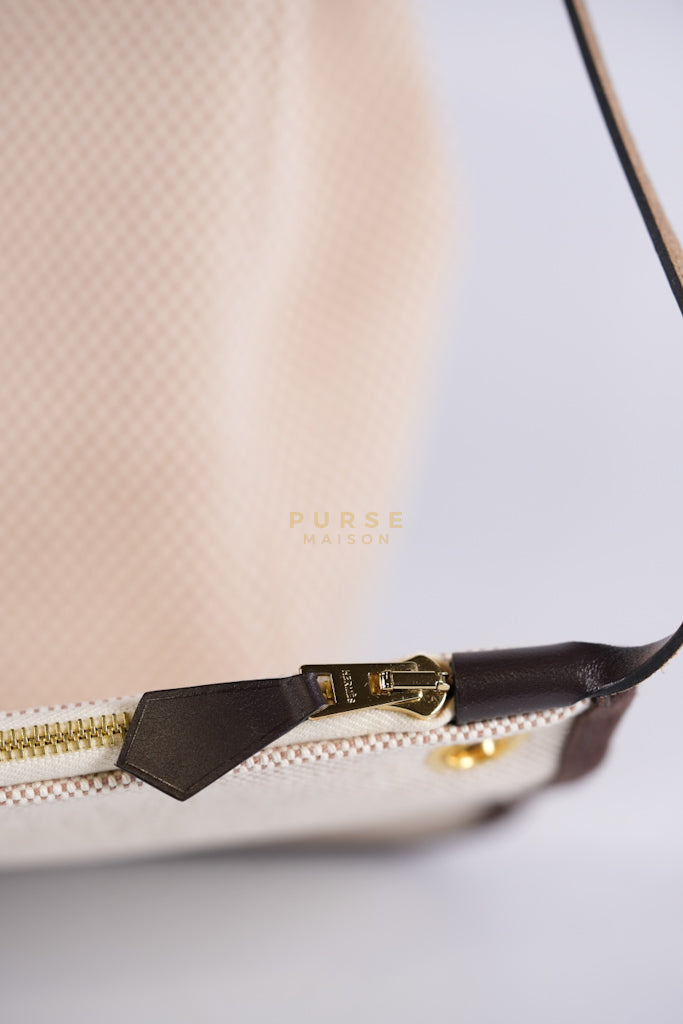 Herbag 31 Zip in Ebene/Ecru/Beige Vache Hunter Criss Viking and Gold Hardware Stamp B (2023) | Purse Maison Luxury Bags Shop