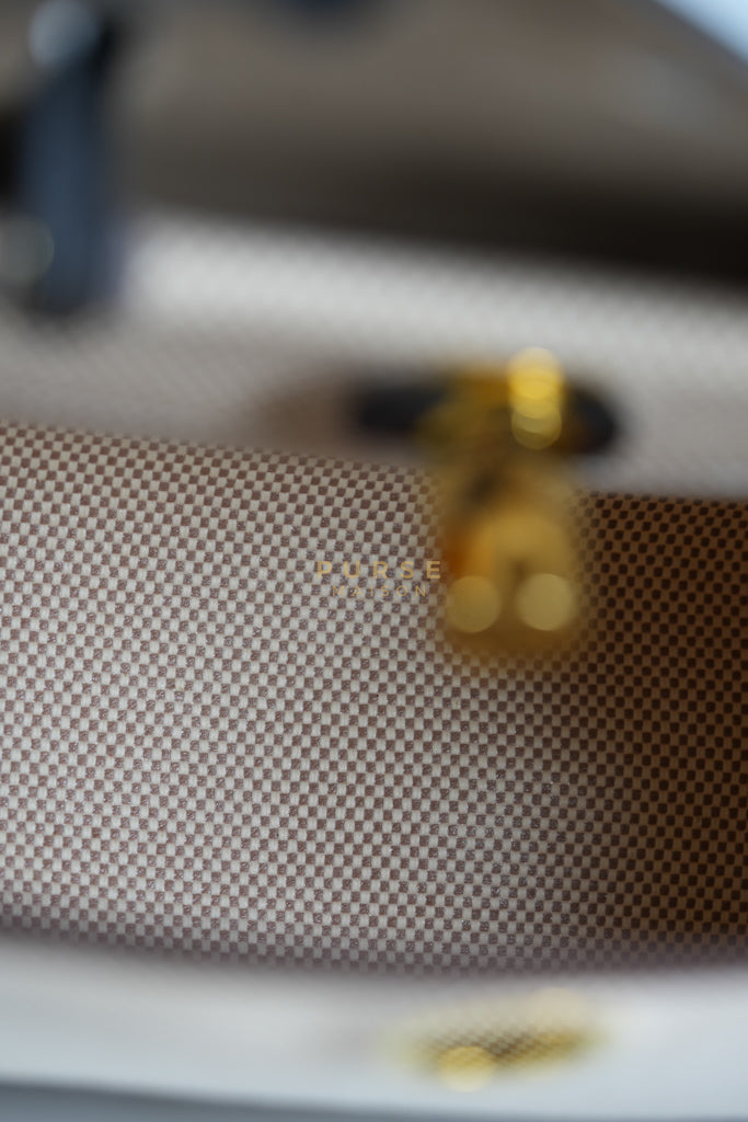 Herbag 31 Zip in Ebene/Ecru/Beige Vache Hunter Criss Viking and Gold Hardware Stamp B (2023) | Purse Maison Luxury Bags Shop