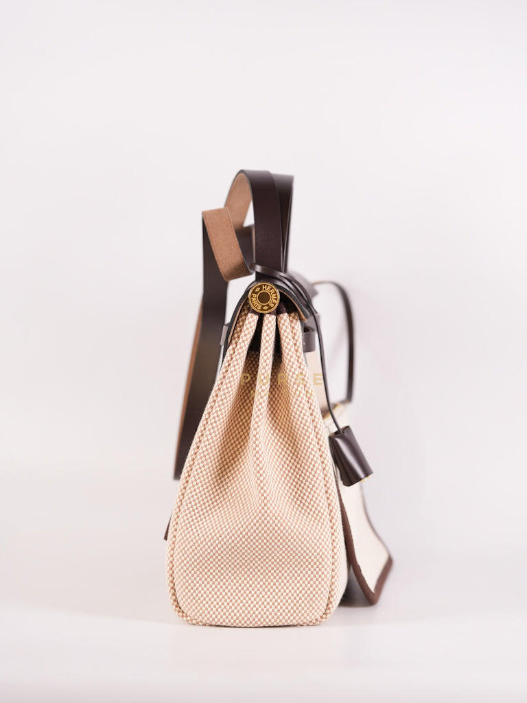 Herbag 31 Zip in Ebene/Ecru/Beige Vache Hunter Criss Viking and Gold Hardware Stamp B (2023) | Purse Maison Luxury Bags Shop