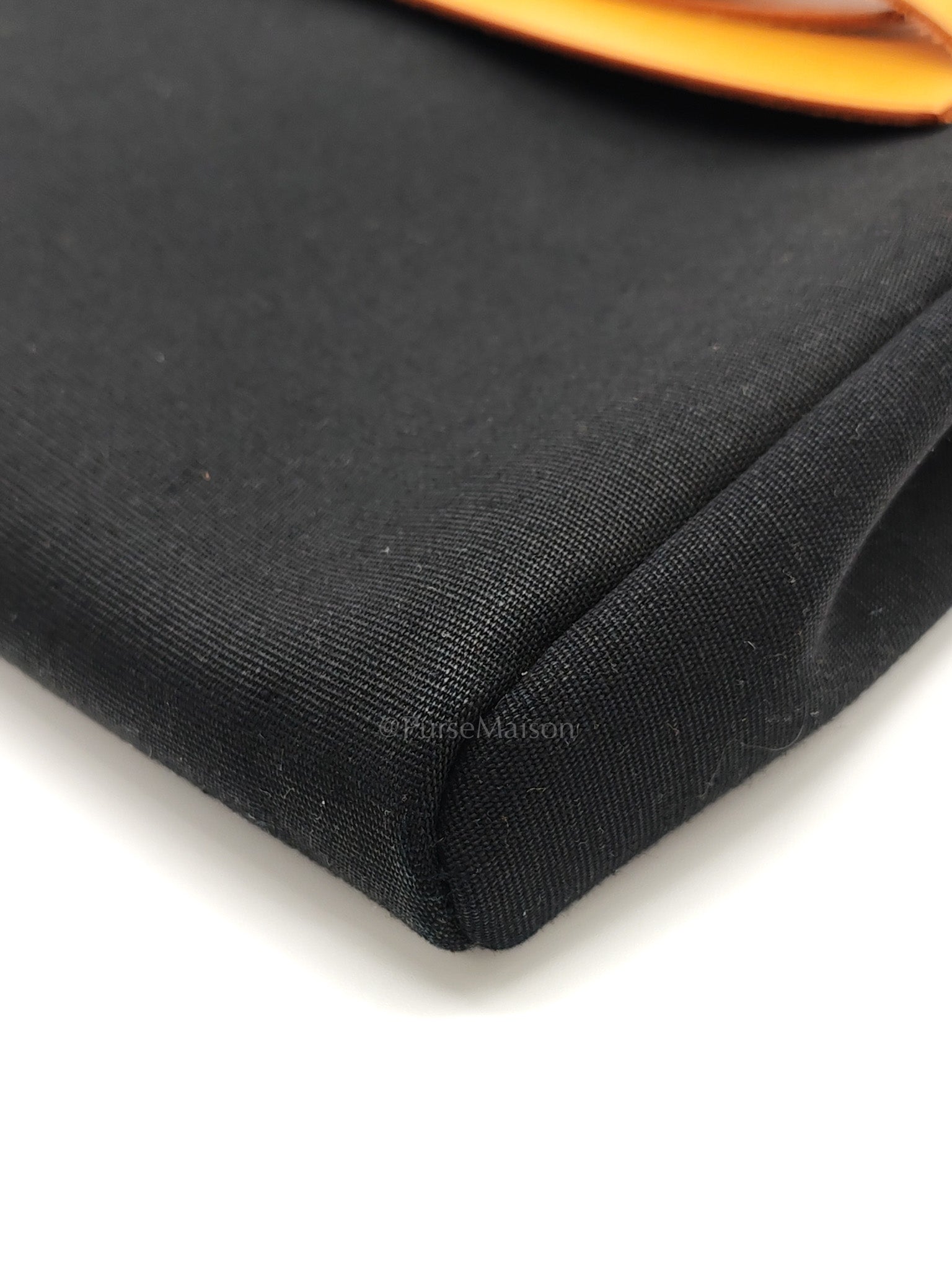 Herbag Clutch in Black Canvas Stamp C (2018) | Purse Maison Luxury Bags Shop