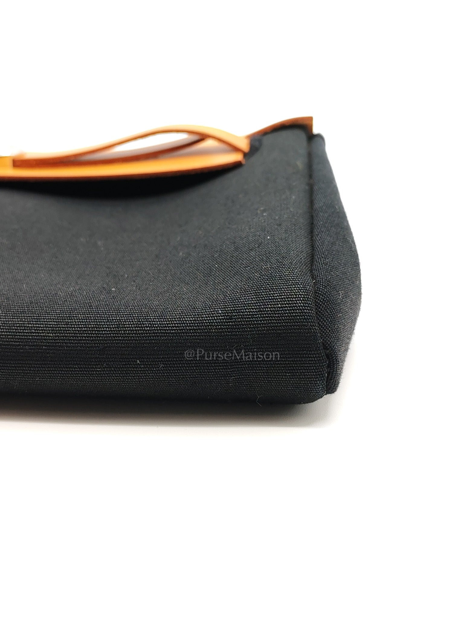 Herbag Clutch in Black Canvas Stamp C (2018) | Purse Maison Luxury Bags Shop