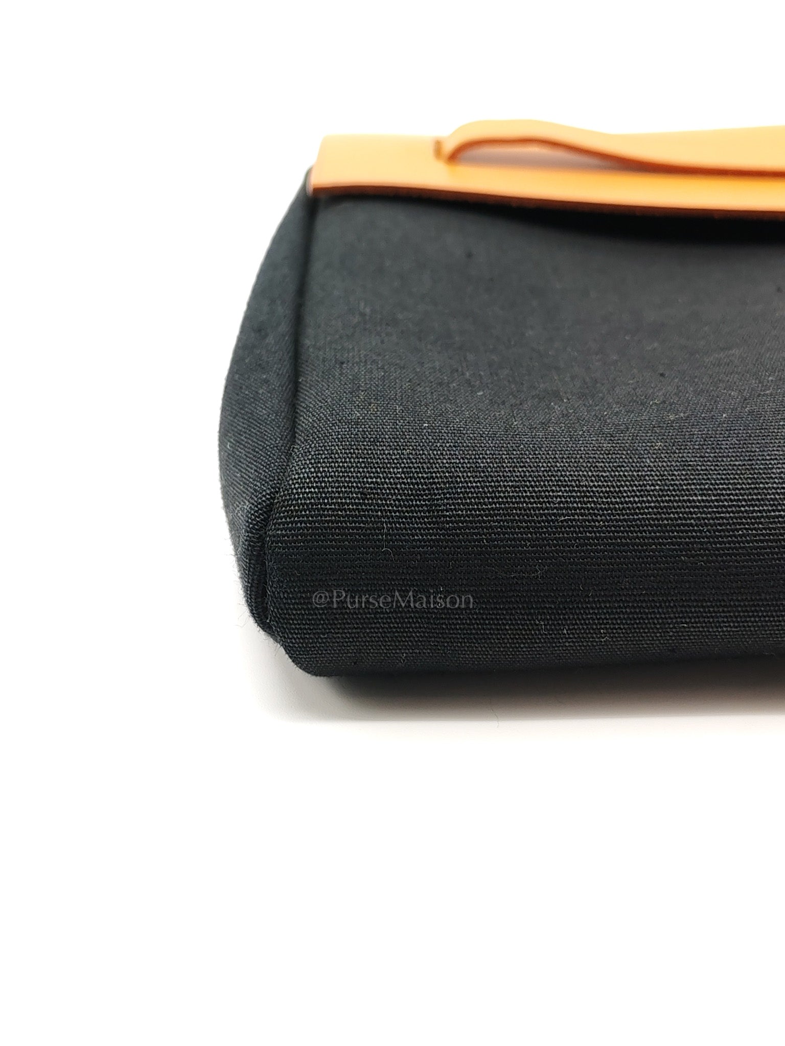 Herbag Clutch in Black Canvas Stamp C (2018) | Purse Maison Luxury Bags Shop