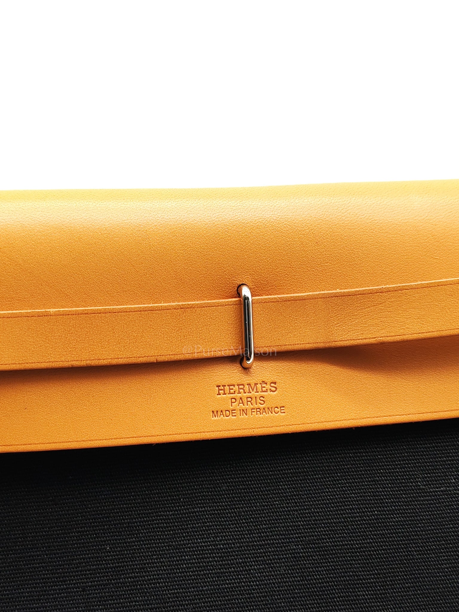Herbag Clutch in Black Canvas Stamp C (2018) | Purse Maison Luxury Bags Shop