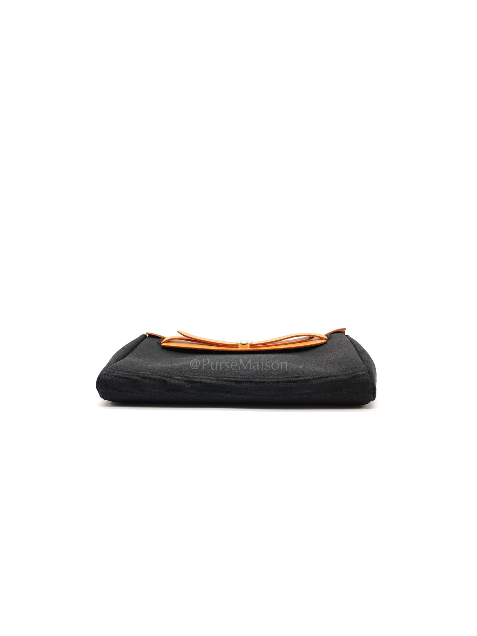 Herbag Clutch in Black Canvas Stamp C (2018) | Purse Maison Luxury Bags Shop