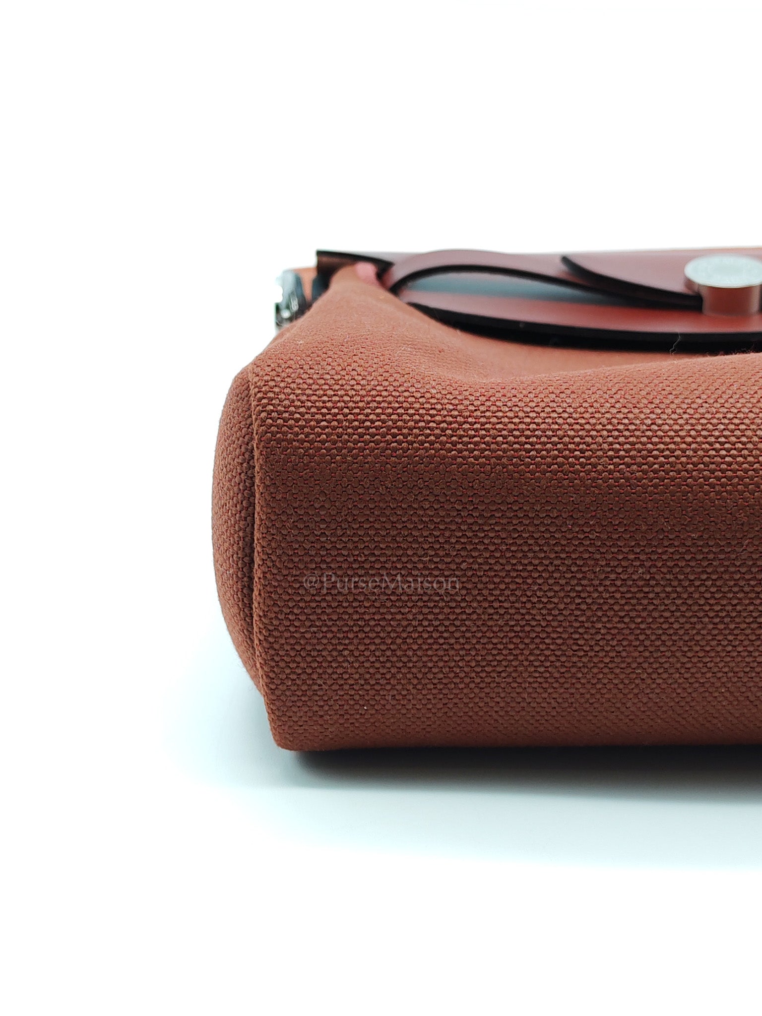 Herbag Mini in Rouge Canvas and Palladium Hardware Stamp K(2025) | Purse Maison Luxury Bags Shop