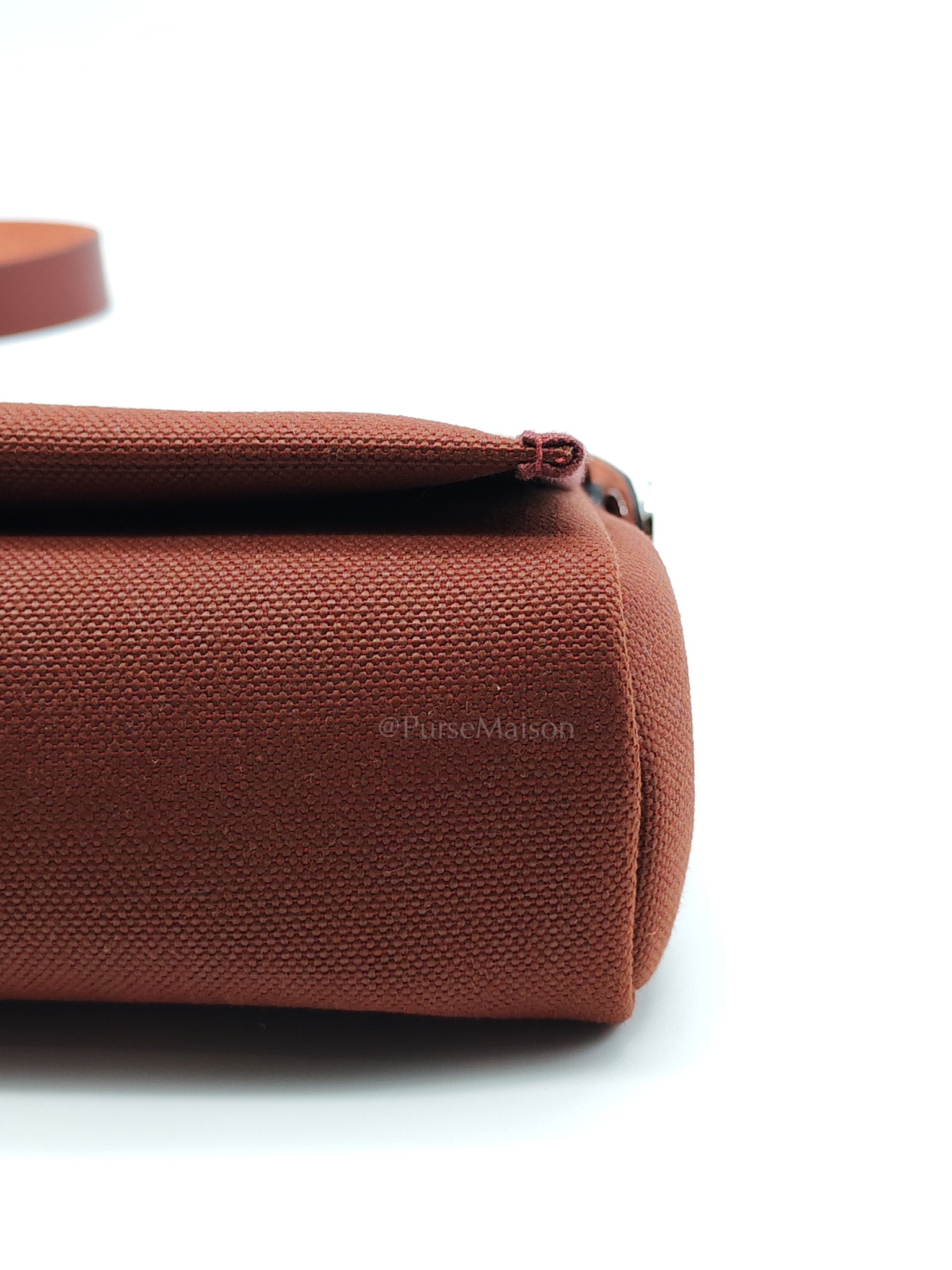 Herbag Mini in Rouge Canvas and Palladium Hardware Stamp K(2025) | Purse Maison Luxury Bags Shop