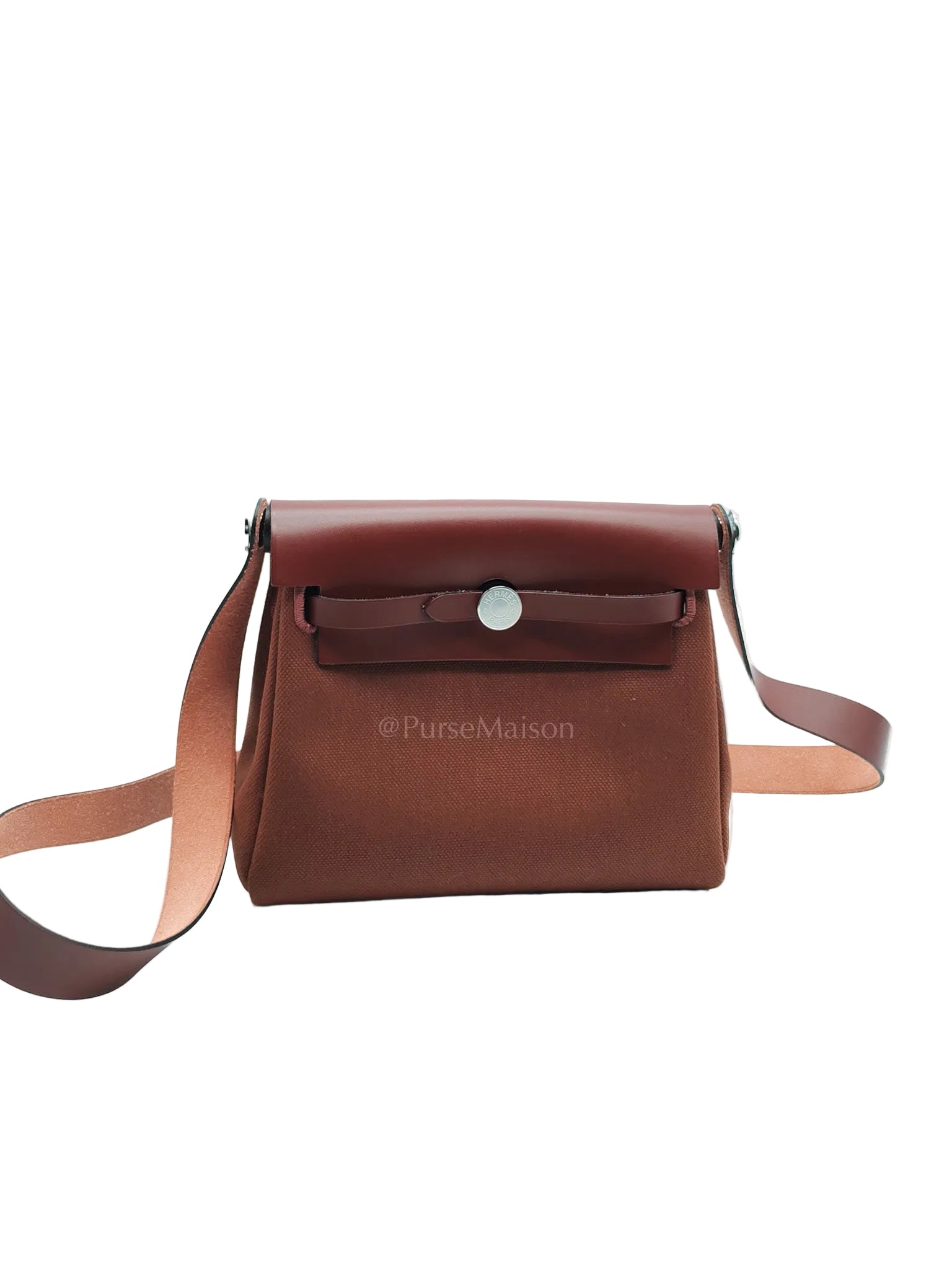 Herbag Mini in Rouge Canvas and Palladium Hardware Stamp K(2025) | Purse Maison Luxury Bags Shop