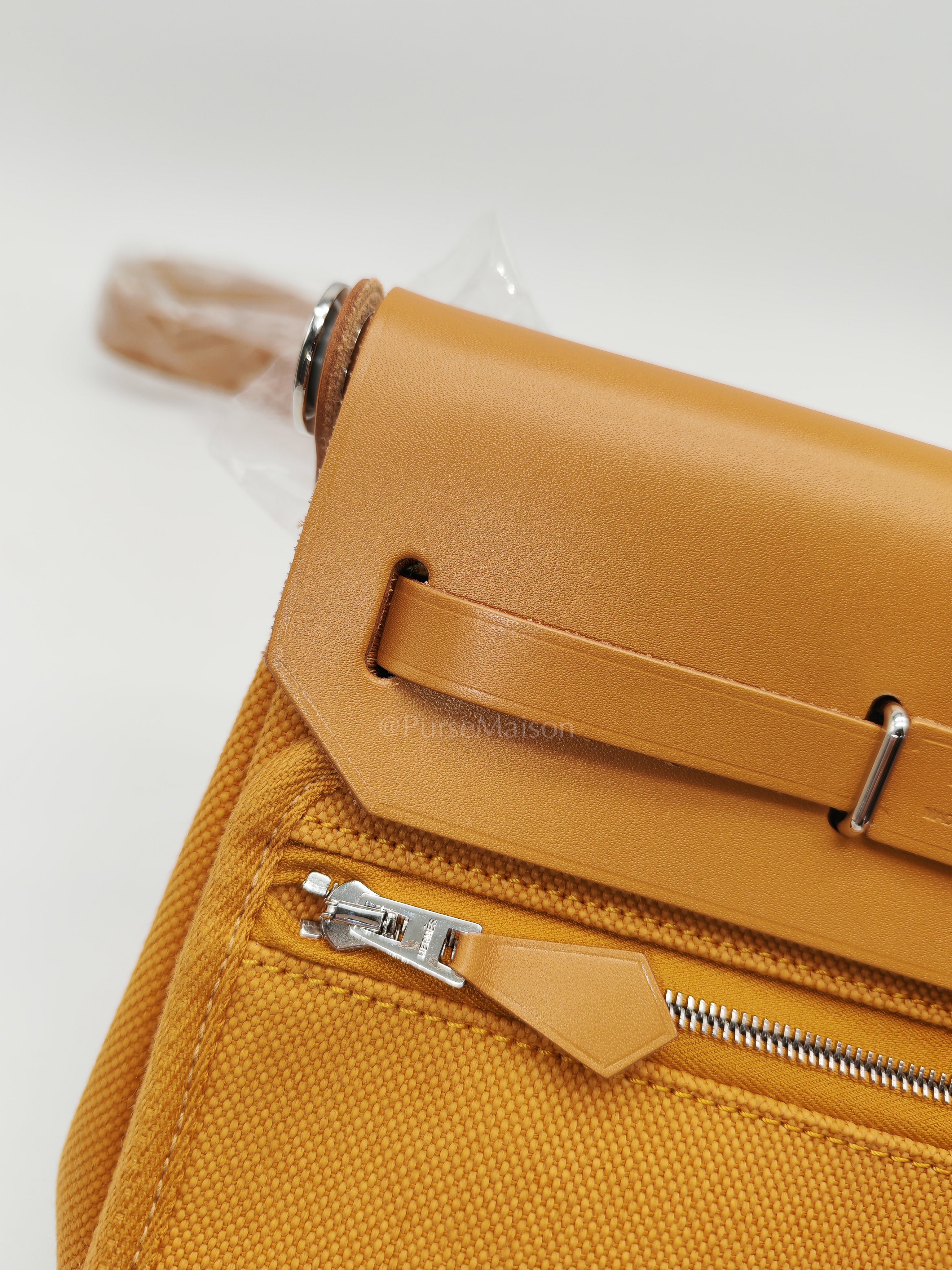Herbag Mini in Sesame Canvas Palladium Hardware Stamp K(2025) | Purse Maison Luxury Bags Shop