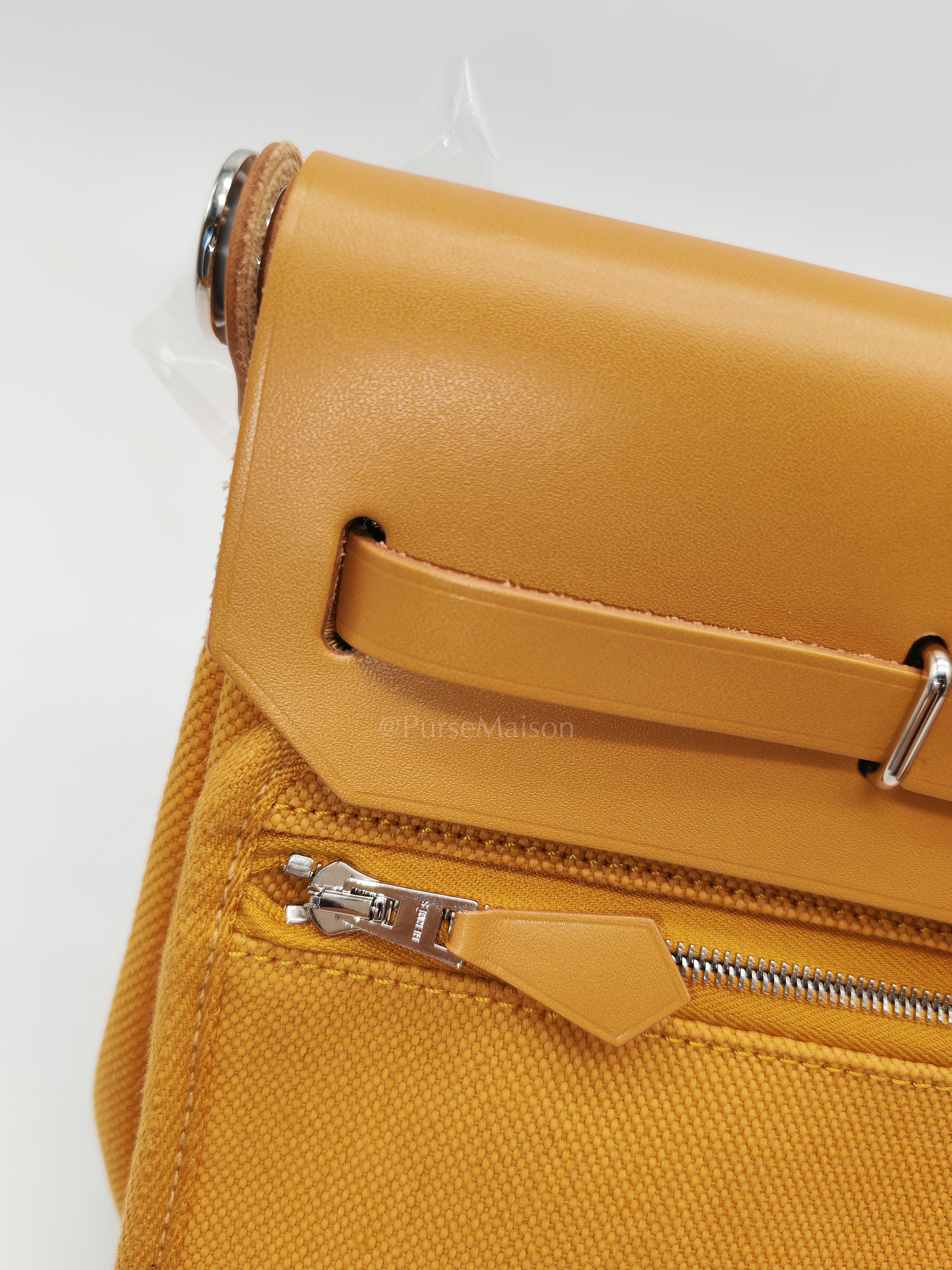 Herbag Mini in Sesame Canvas Palladium Hardware Stamp K(2025) | Purse Maison Luxury Bags Shop