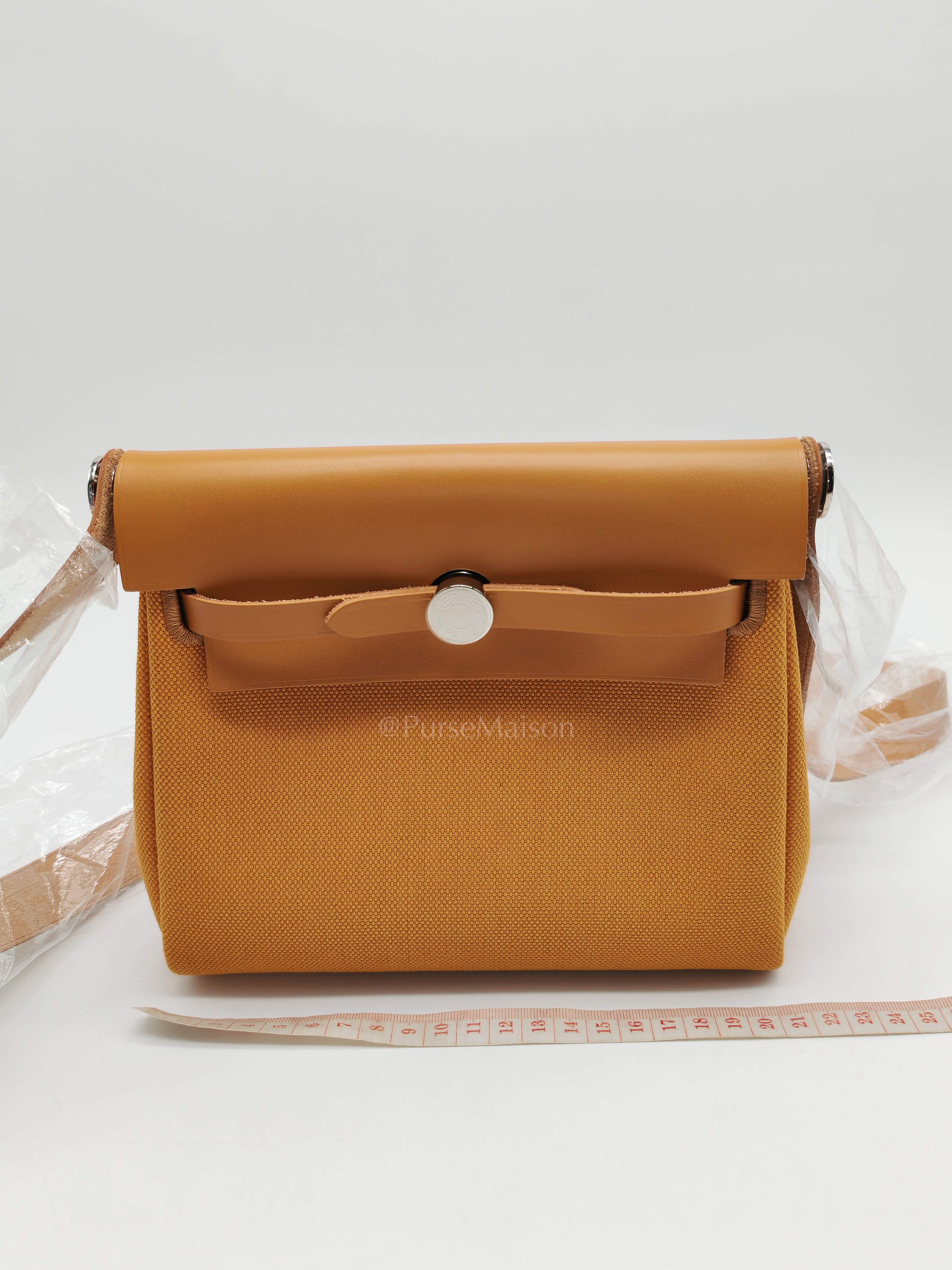Herbag Mini in Sesame Canvas Palladium Hardware Stamp K(2025) | Purse Maison Luxury Bags Shop