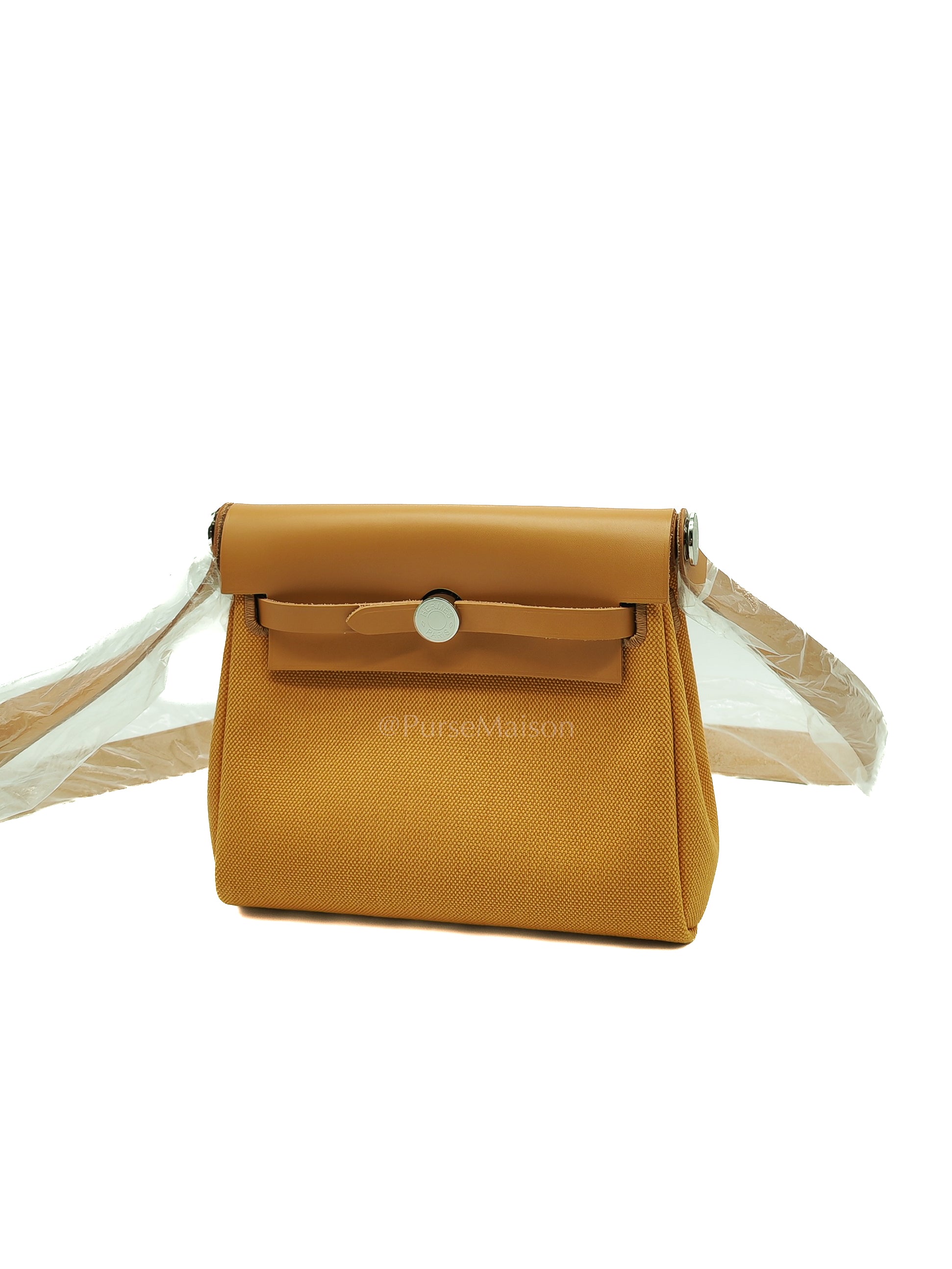 Herbag Mini in Sesame Canvas Palladium Hardware Stamp K(2025) | Purse Maison Luxury Bags Shop