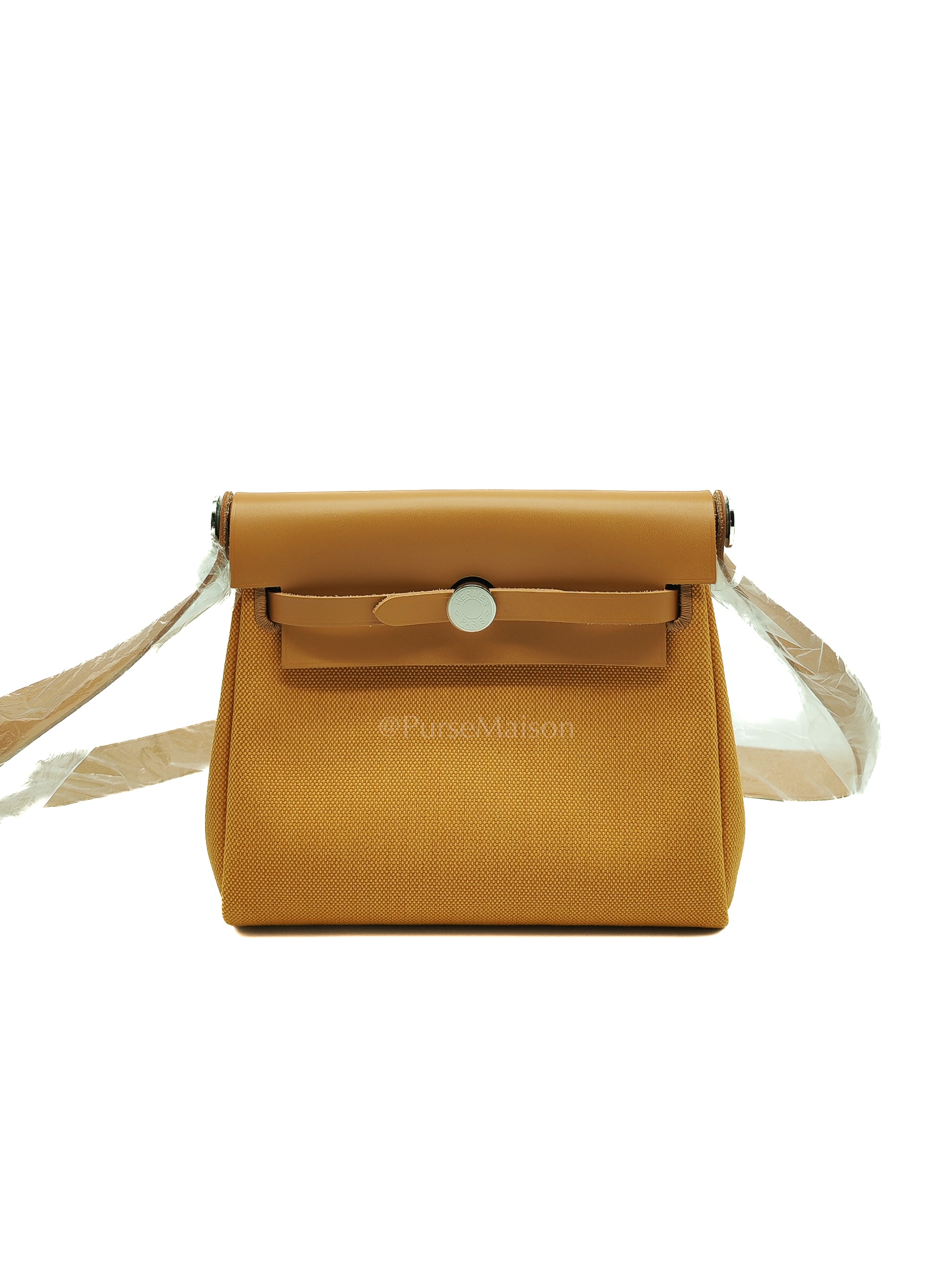 Herbag Mini in Sesame Canvas Palladium Hardware Stamp K(2025) | Purse Maison Luxury Bags Shop
