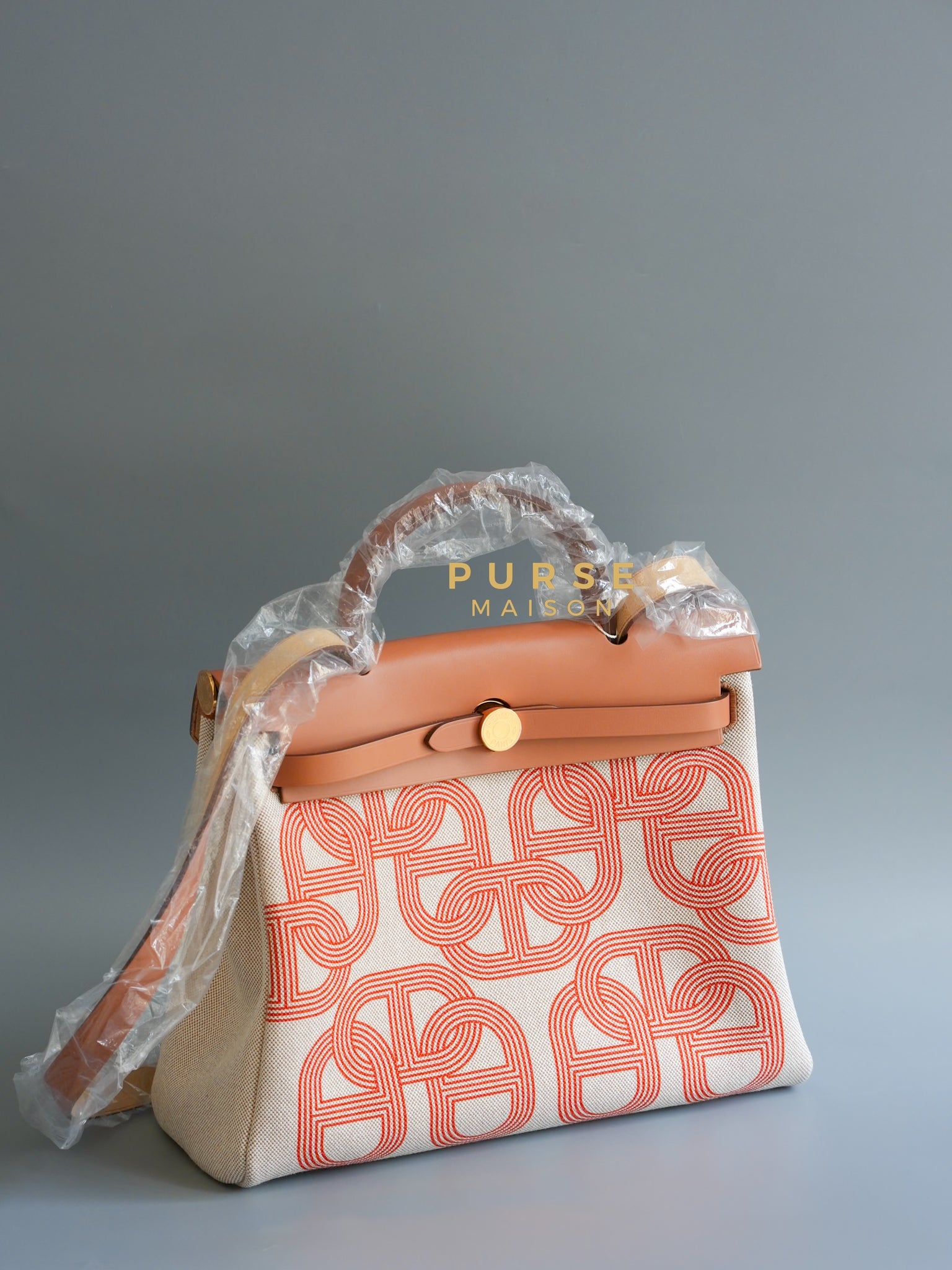 Herbag Zip 31 Bag H Plume Orange Mecano Ecru Beige Naturel ghw (Stamp U) | Purse Maison Luxury Bags Shop