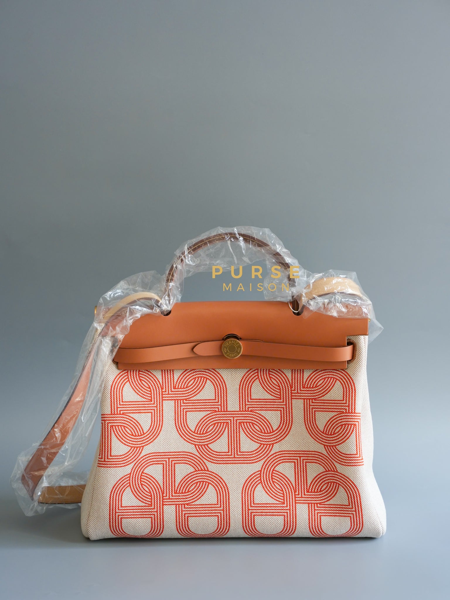 Herbag Zip 31 Bag H Plume Orange Mecano Ecru Beige Naturel ghw (Stamp U) | Purse Maison Luxury Bags Shop