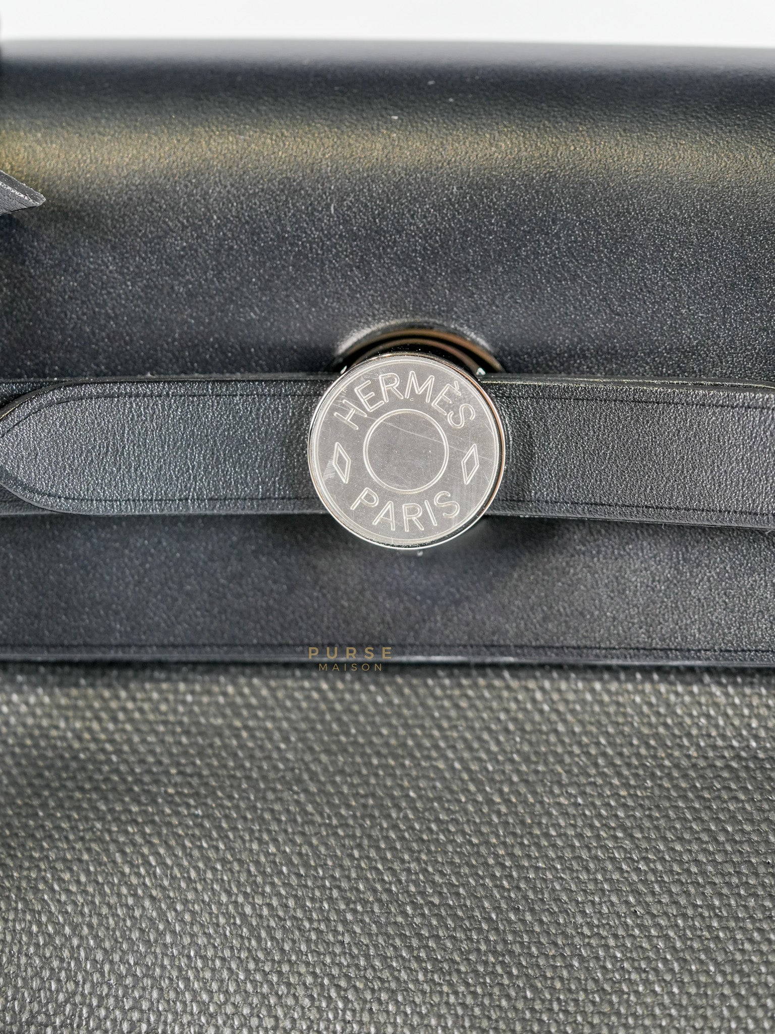 Herbag Zip 31 Black Ecru in Palladium Hardware Stamp W (2024) | Purse Maison Luxury Bags Shop