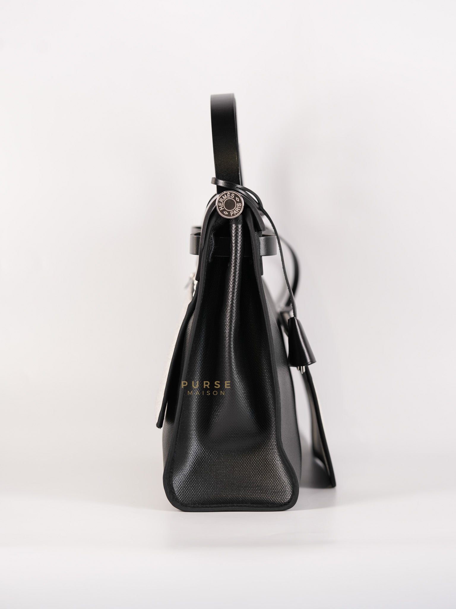 Herbag Zip 31 Black Ecru in Palladium Hardware Stamp W (2024) | Purse Maison Luxury Bags Shop