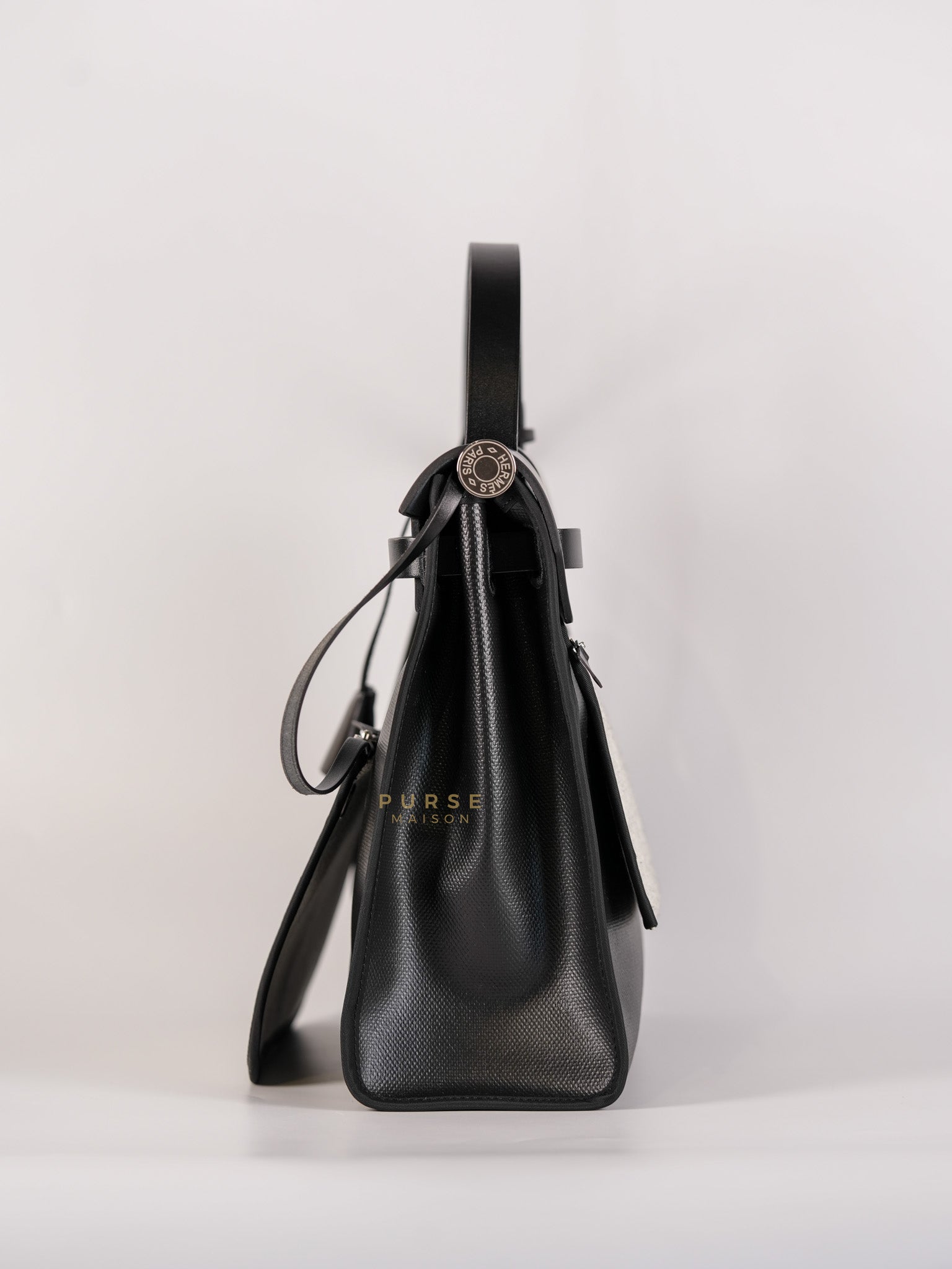 Herbag Zip 31 Black Ecru in Palladium Hardware Stamp W (2024) | Purse Maison Luxury Bags Shop
