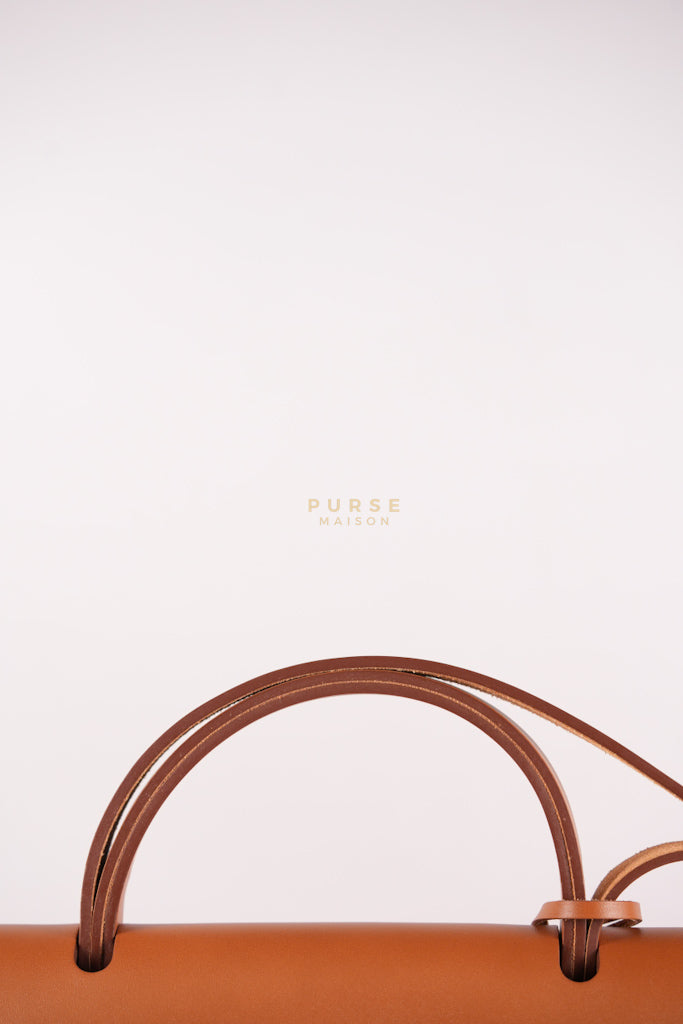 Herbag Zip 31 Capucine Toile H Berline Vache Fauve Hunter Naturel Palladium Hardware Stamp B (2023) | Purse Maison Luxury Bags Shop