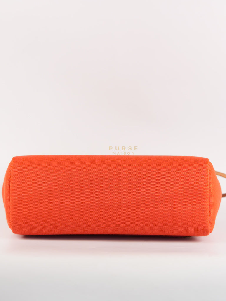 Herbag Zip 31 Capucine Toile H Berline Vache Fauve Hunter Naturel Palladium Hardware Stamp B (2023) | Purse Maison Luxury Bags Shop