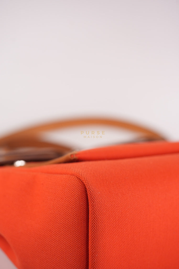 Herbag Zip 31 Capucine Toile H Berline Vache Fauve Hunter Naturel Palladium Hardware Stamp B (2023) | Purse Maison Luxury Bags Shop