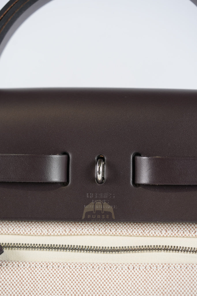 Herbag Zip 31 Chaine d'Ancre Canvas Ebene in Palladium Hardware Stamp U (2022) | Purse Maison Luxury Bags Shop