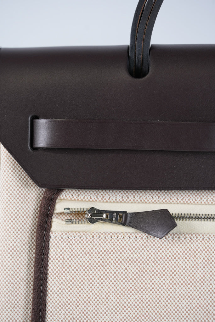 Herbag Zip 31 Chaine d'Ancre Canvas Ebene in Palladium Hardware Stamp U (2022) | Purse Maison Luxury Bags Shop