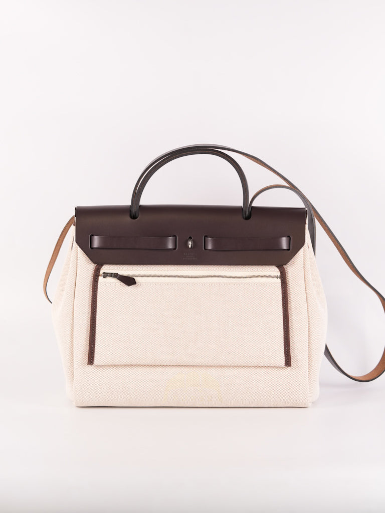 Herbag Zip 31 Chaine d'Ancre Canvas Ebene in Palladium Hardware Stamp U (2022) | Purse Maison Luxury Bags Shop