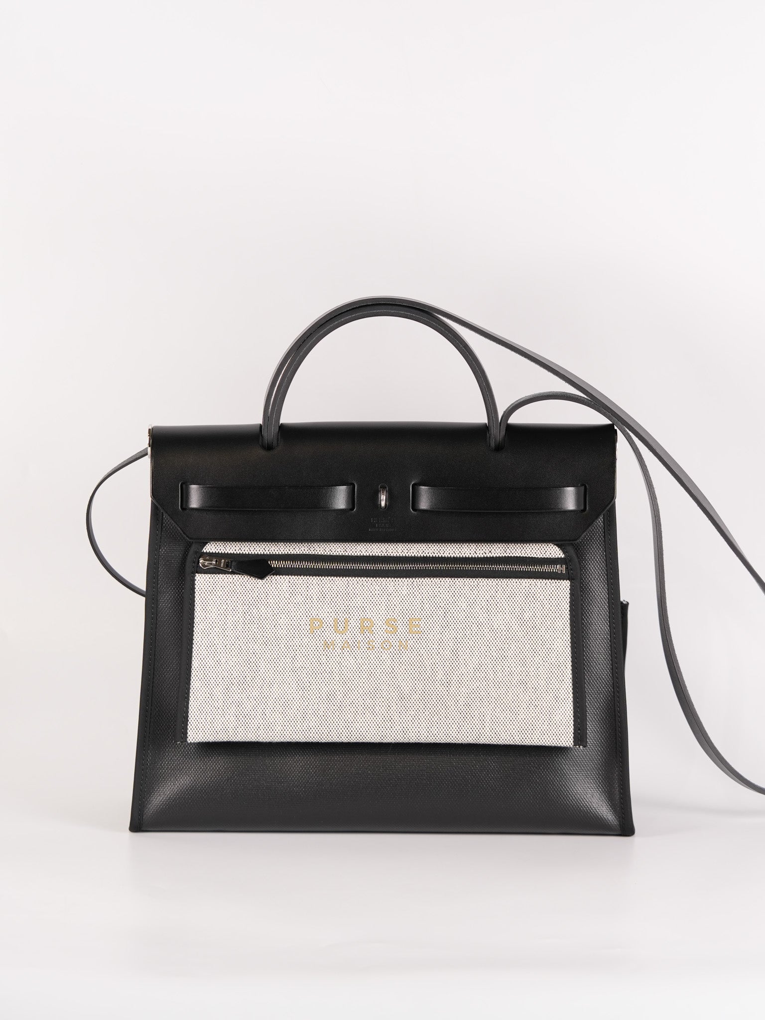 Herbag Zip 31 in Black Berline Leather Palladium Hardware Stamp W (2024) | Purse Maison Luxury Bags Shop