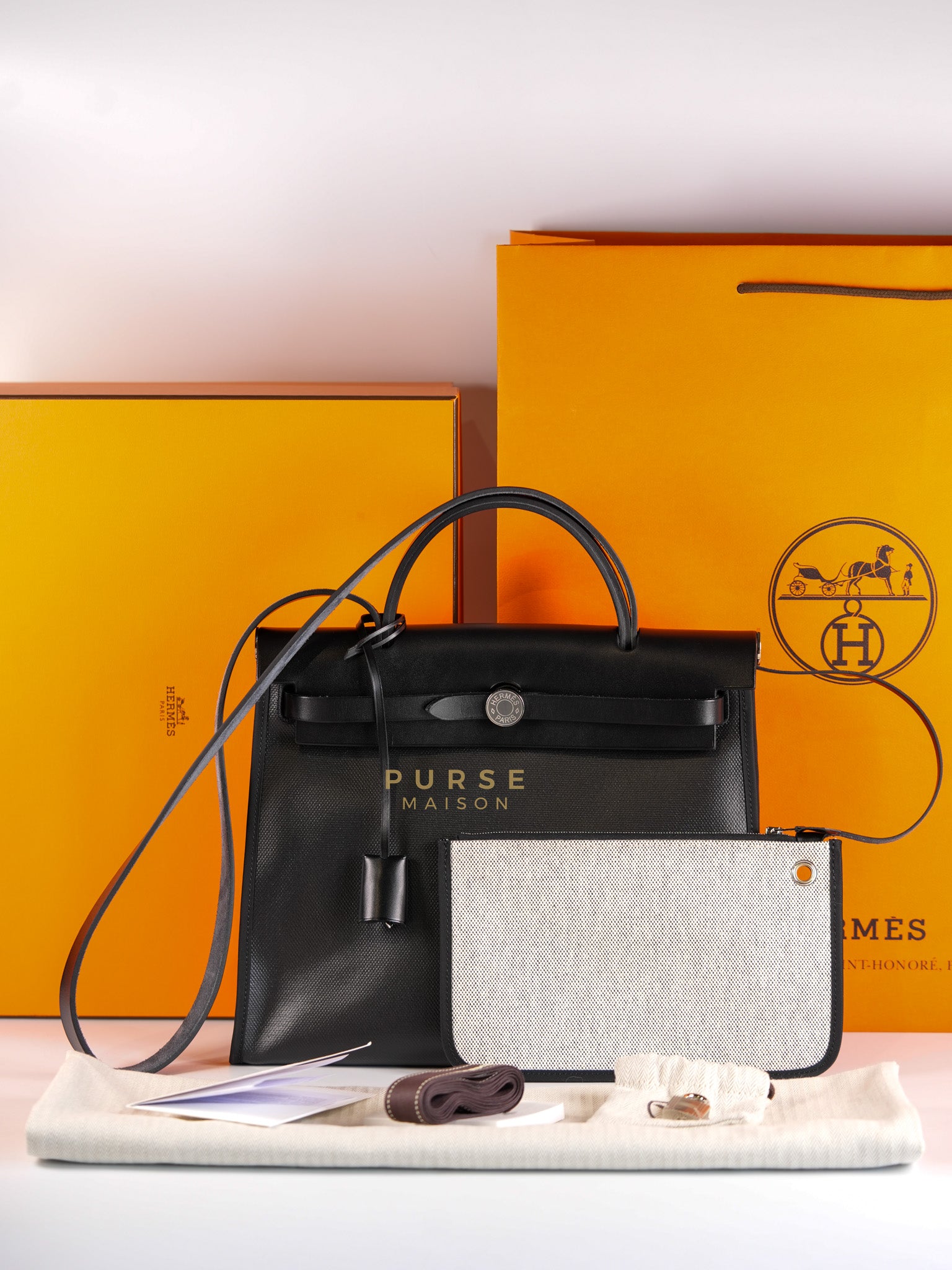 Herbag Zip 31 in Black Berline Leather Palladium Hardware Stamp W (2024) | Purse Maison Luxury Bags Shop