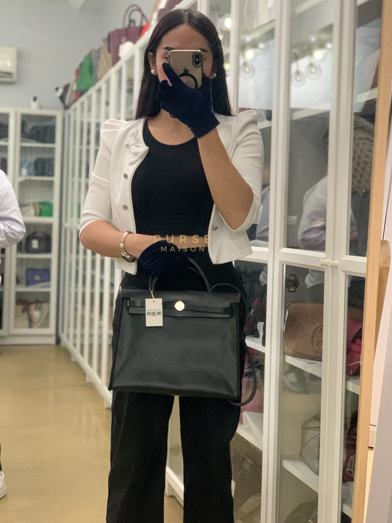 Herbag Zip 31 in Black Berline Leather Palladium Hardware Stamp W (2024) | Purse Maison Luxury Bags Shop