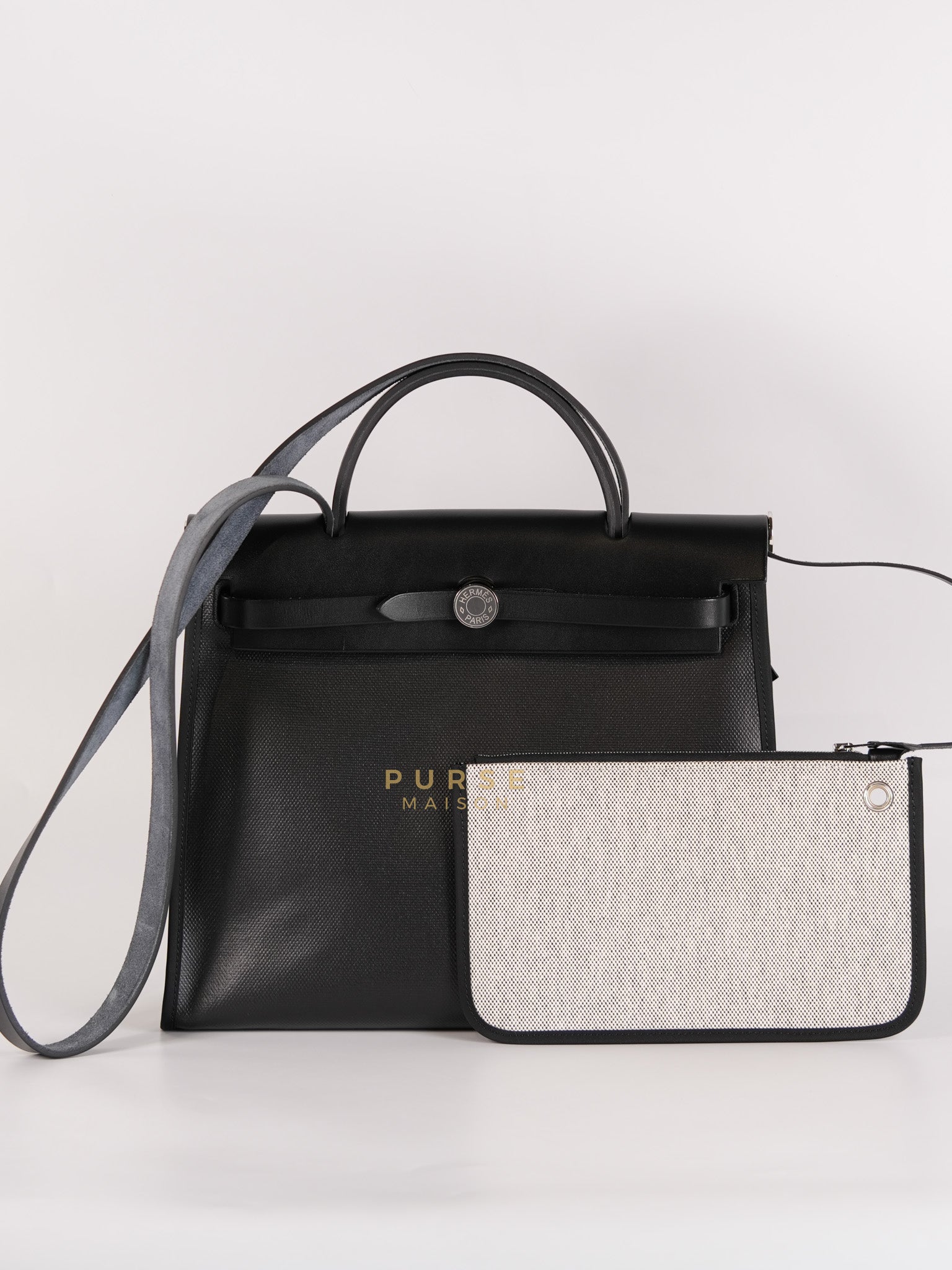 Herbag Zip 31 in Black Berline Leather Palladium Hardware Stamp W (2024) | Purse Maison Luxury Bags Shop