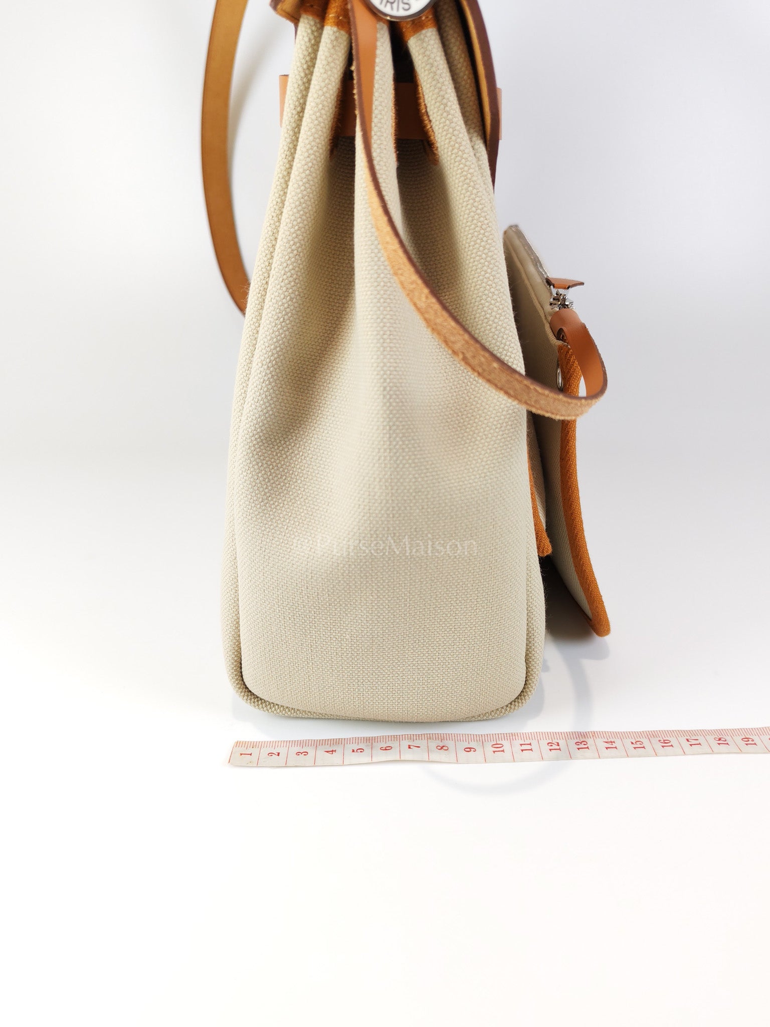 Herbag Zip 31 in Natural Vache and Beton Toile Canvas Palladium Hardware Stamp W(2024) | Purse Maison Luxury Bags Shop