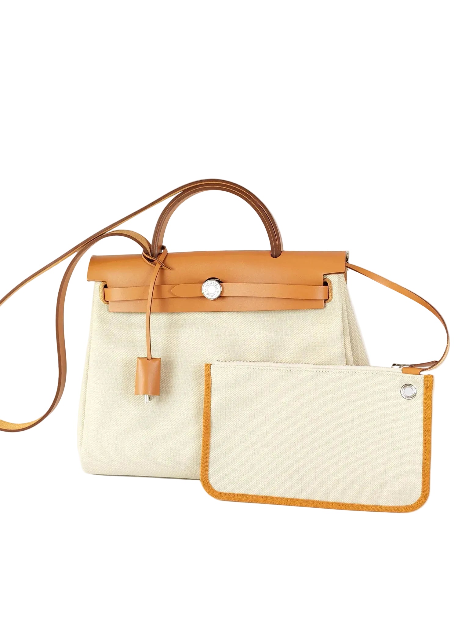 Herbag Zip 31 in Natural Vache and Beton Toile Canvas Palladium Hardware Stamp W(2024) | Purse Maison Luxury Bags Shop