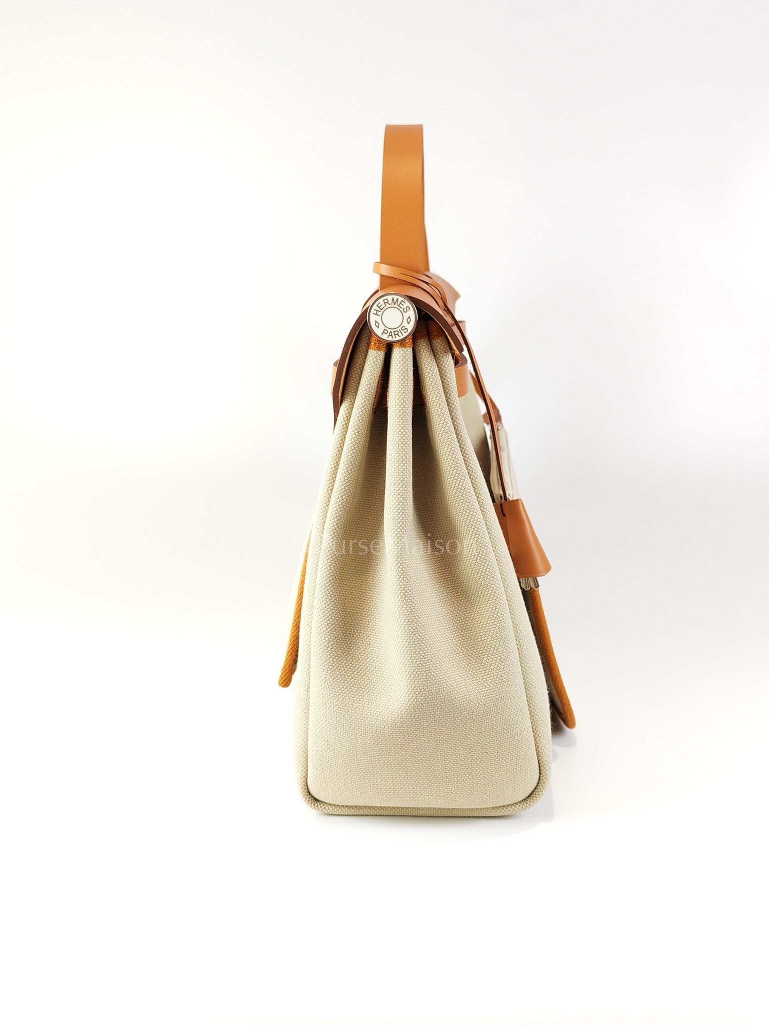 Herbag Zip 31 in Natural Vache and Beton Toile Canvas Palladium Hardware Stamp W(2024) | Purse Maison Luxury Bags Shop