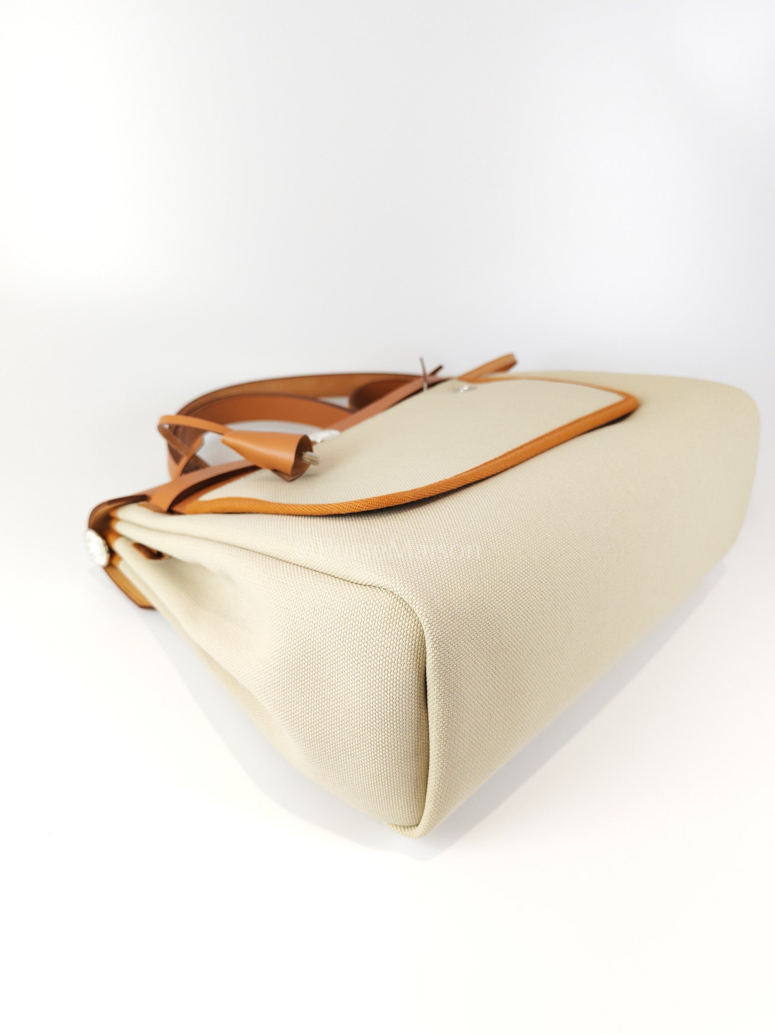 Herbag Zip 31 in Natural Vache and Beton Toile Canvas Palladium Hardware Stamp W(2024) | Purse Maison Luxury Bags Shop