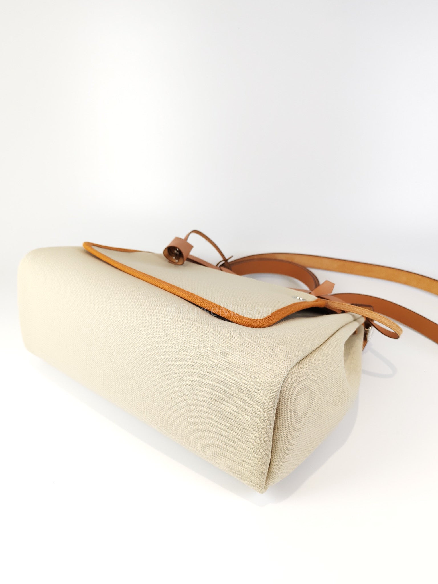 Herbag Zip 31 in Natural Vache and Beton Toile Canvas Palladium Hardware Stamp W(2024) | Purse Maison Luxury Bags Shop