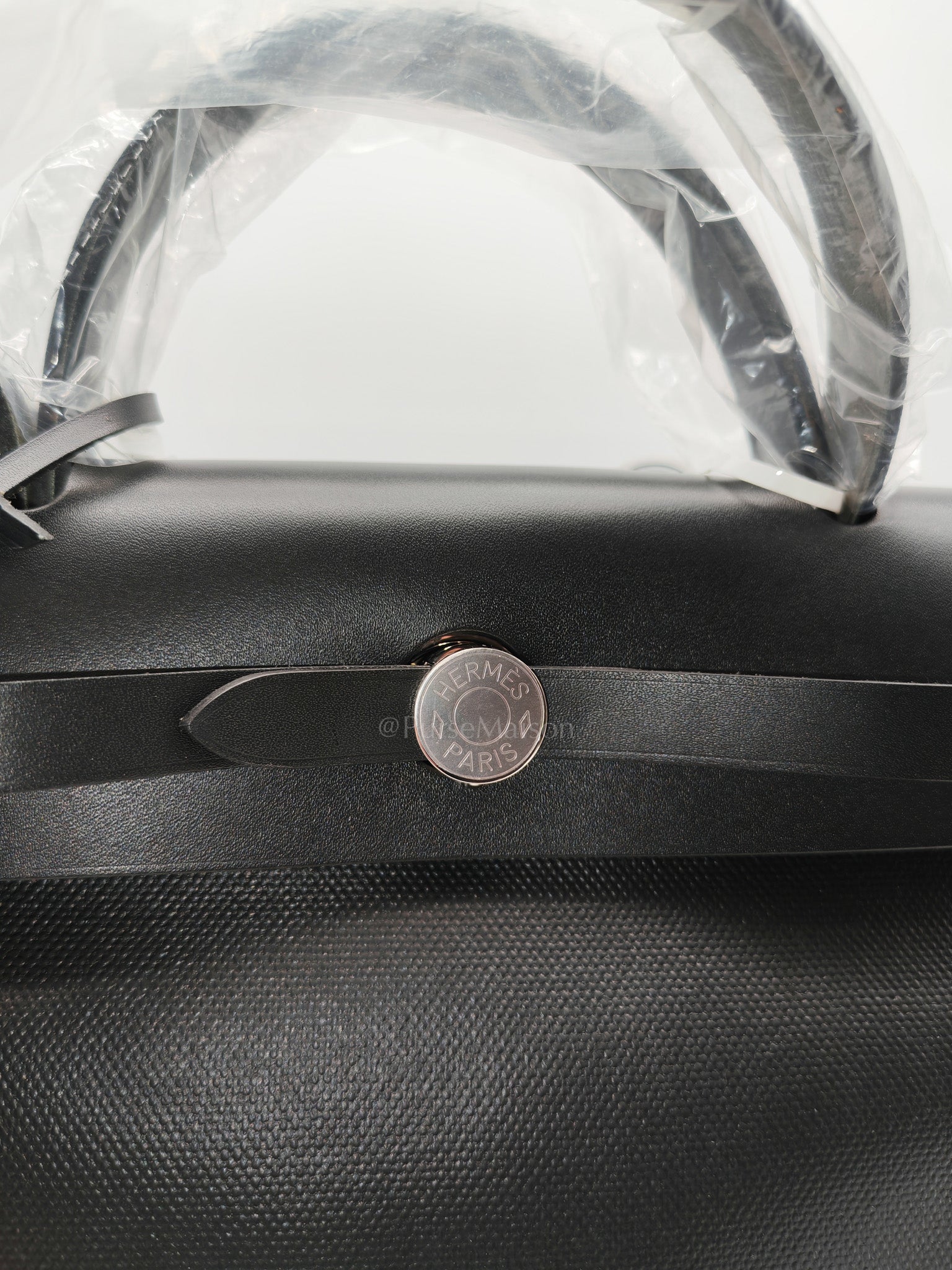 Herbag Zip 31 in Noir/Black Ecru Toile H Berline Vache Hunter Palladium Hardware Stamp K(2025) | Purse Maison Luxury Bags Shop