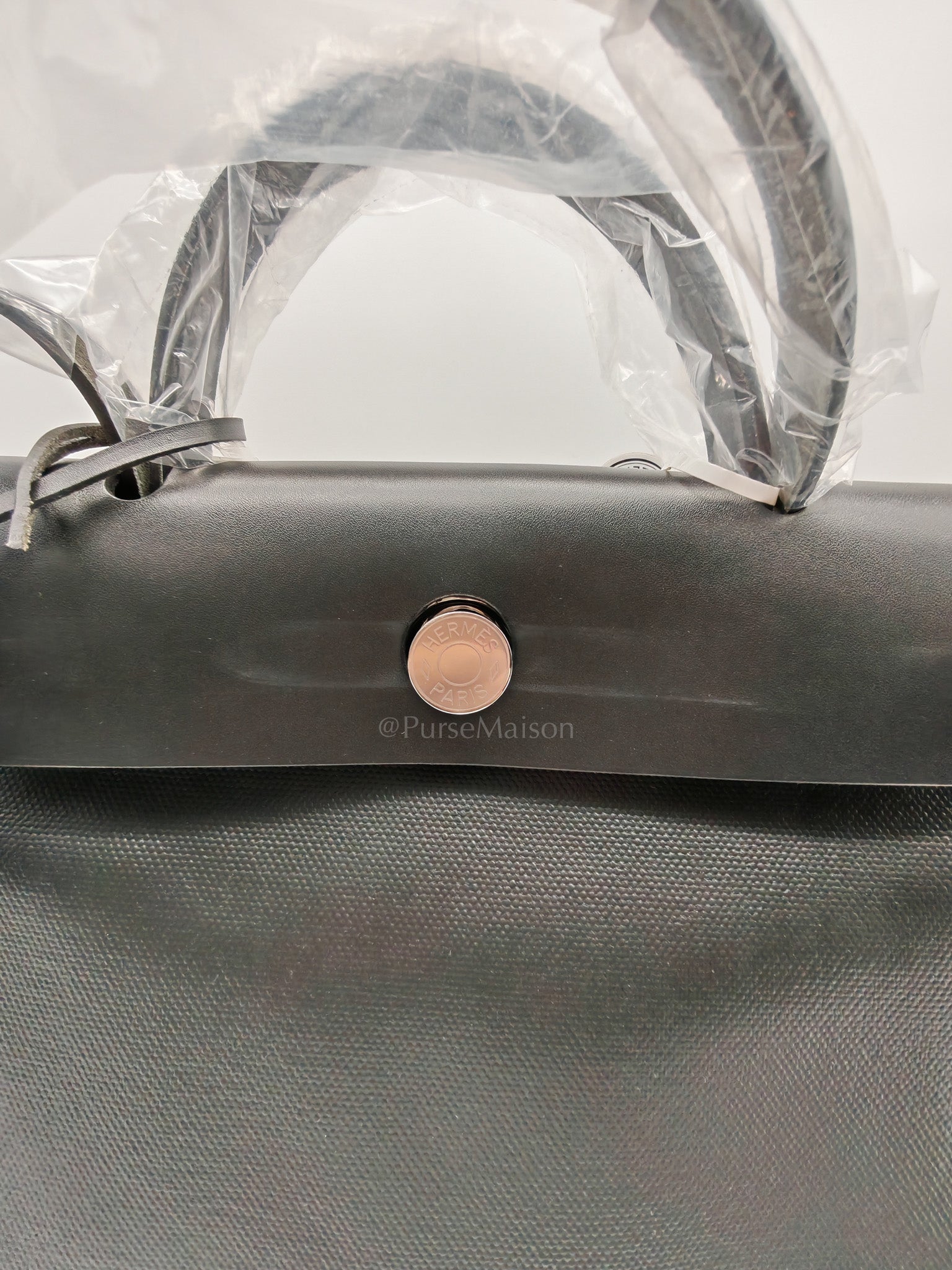Herbag Zip 31 in Noir/Black Ecru Toile H Berline Vache Hunter Palladium Hardware Stamp K(2025) | Purse Maison Luxury Bags Shop