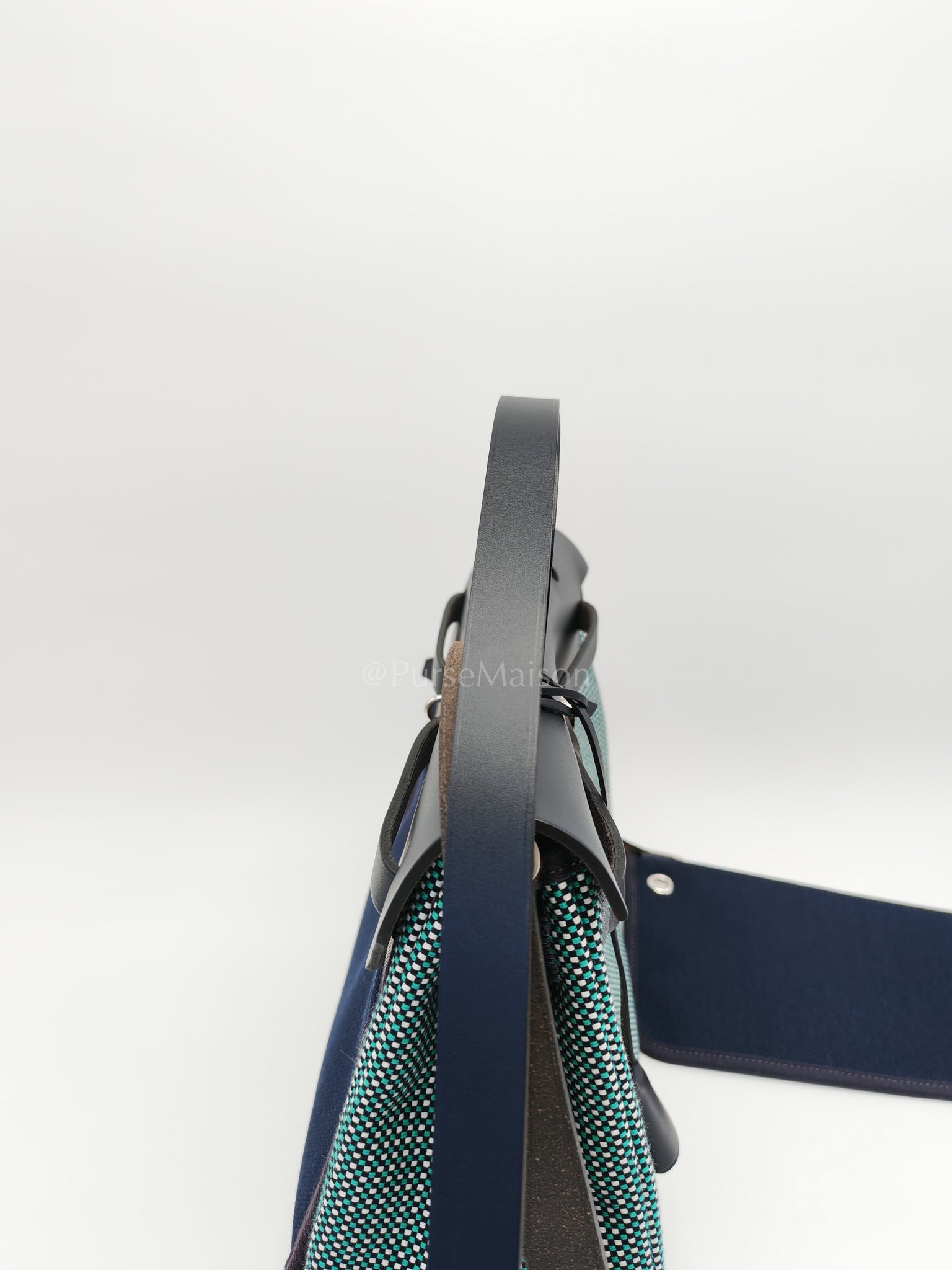 Herbag Zip 31 Quadrille Blue Sapphire/Menthe Criss Viking Canvas in Palladium Hardware Stamp Z (2021) | Purse Maison Luxury Bags Shop