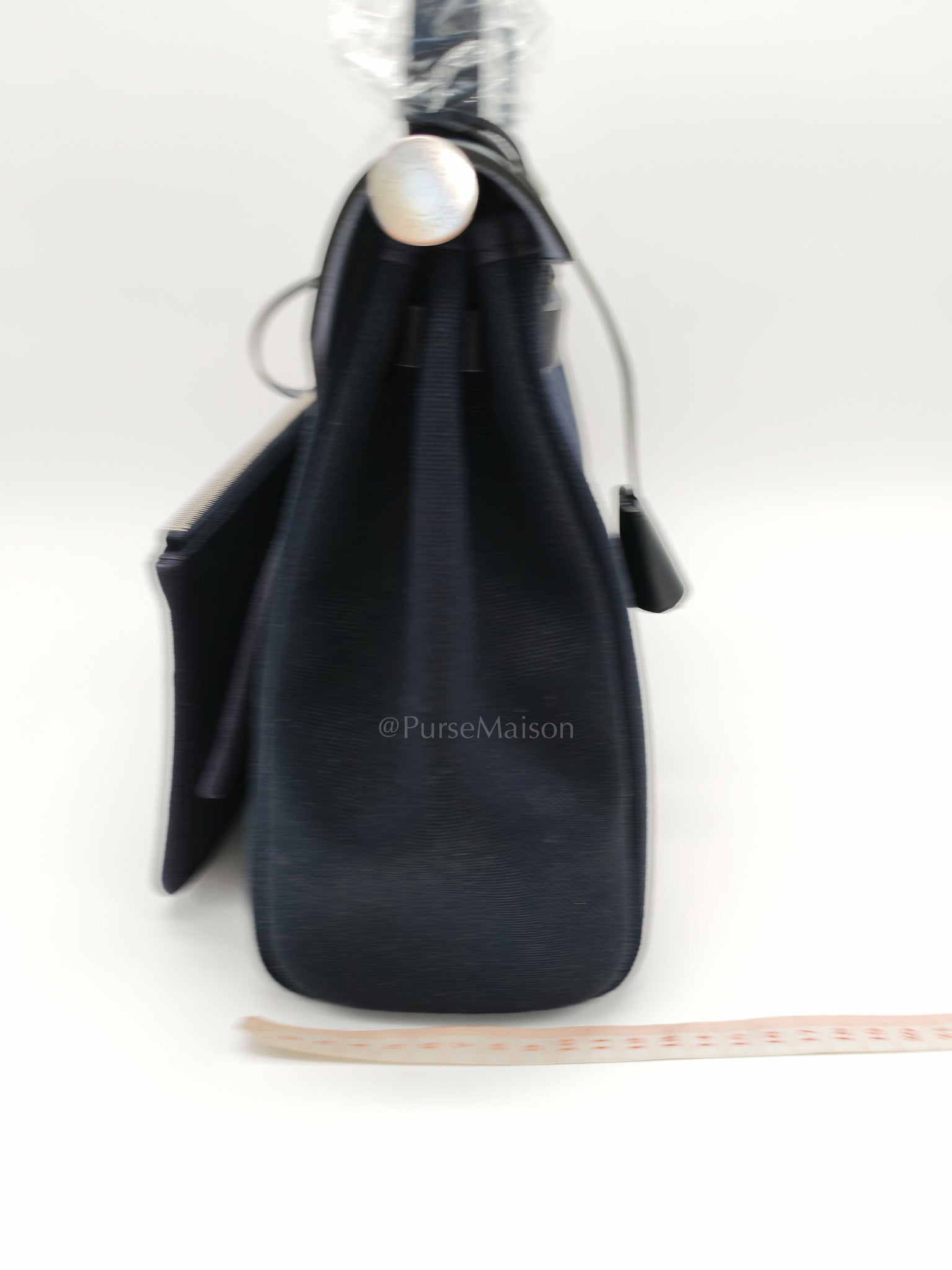 Herbag Zip 31 Toile Militaire/Vache Hunter Blue Indigo in Palladium Hardware Stamp G(2026) | Purse Maison Luxury Bags Shop
