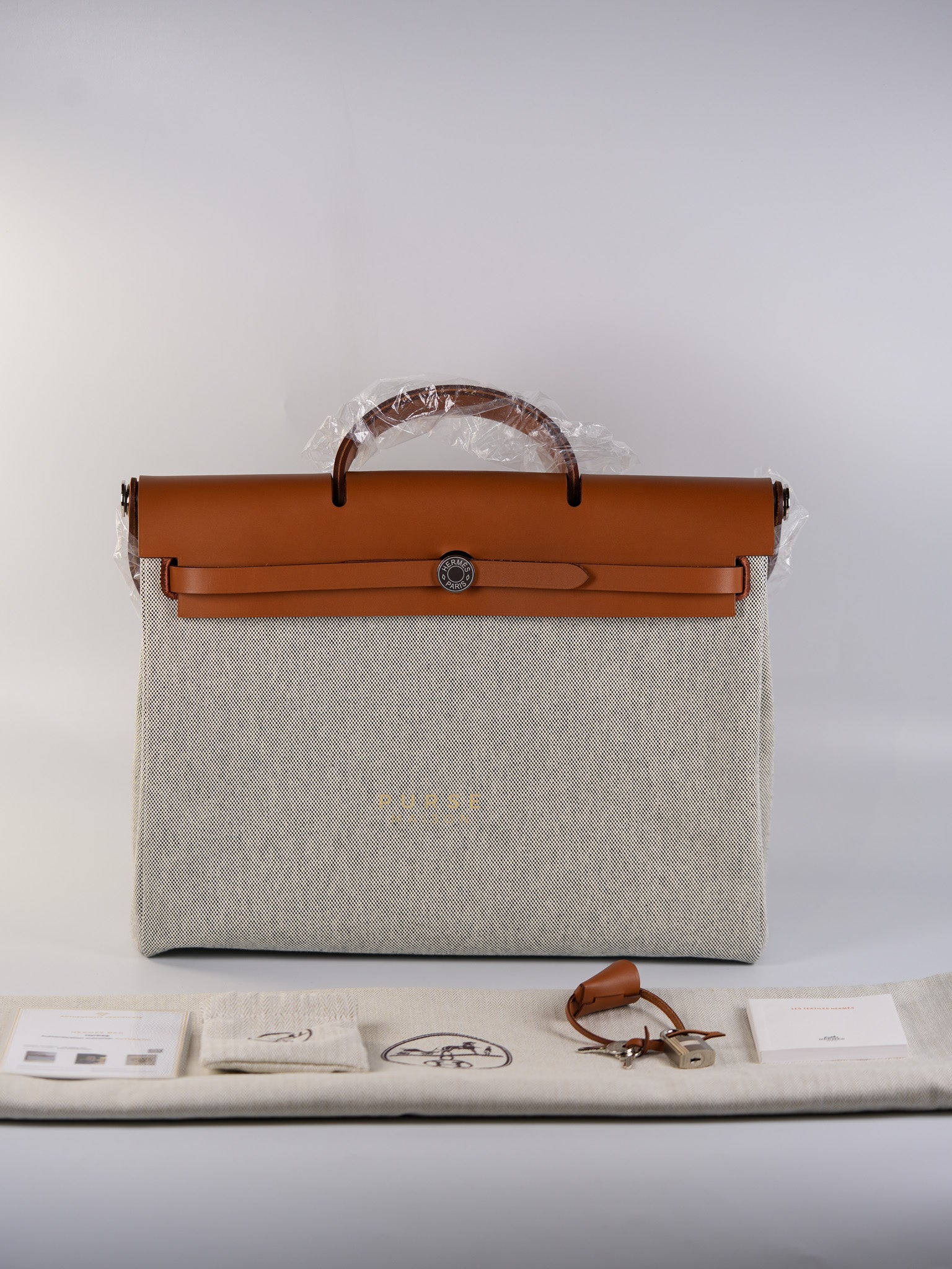 Herbag Zip 39 Beige Palladium Hardware Stamp W(2024) | Purse Maison Luxury Bags Shop