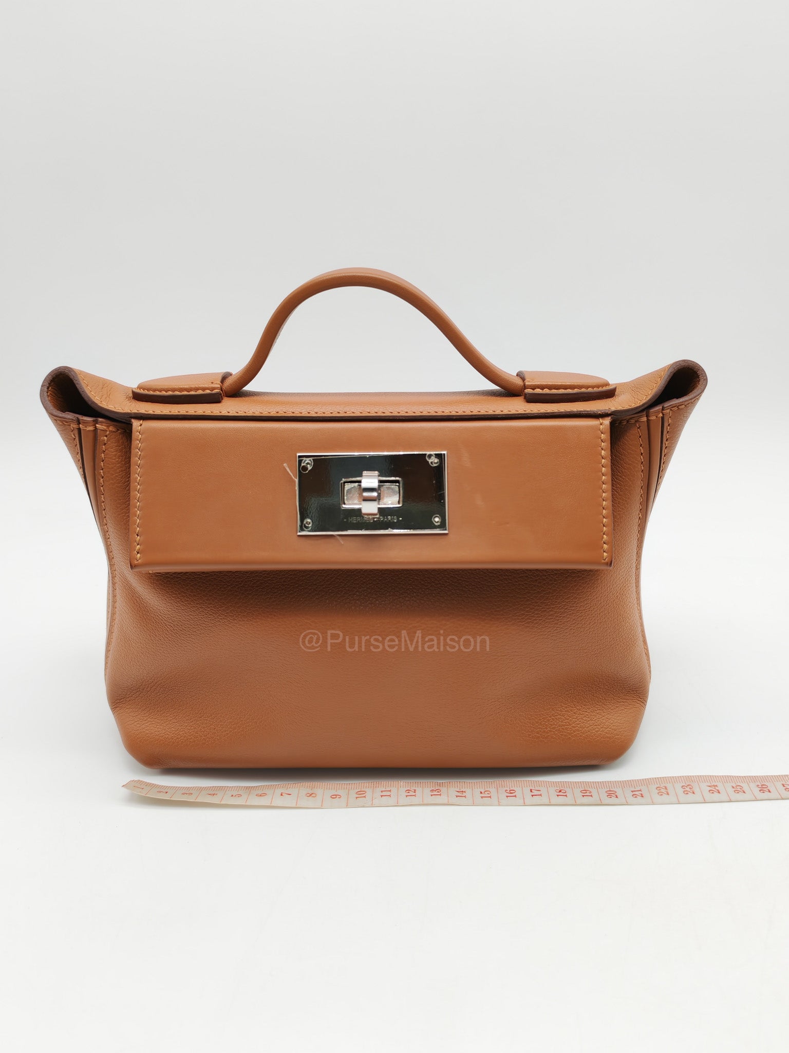 Hermes 24/24 Mini 21 in Gold Evercolor Leather Palladium Hardware Stamp U(2022) | Purse Maison Luxury Bags Shop