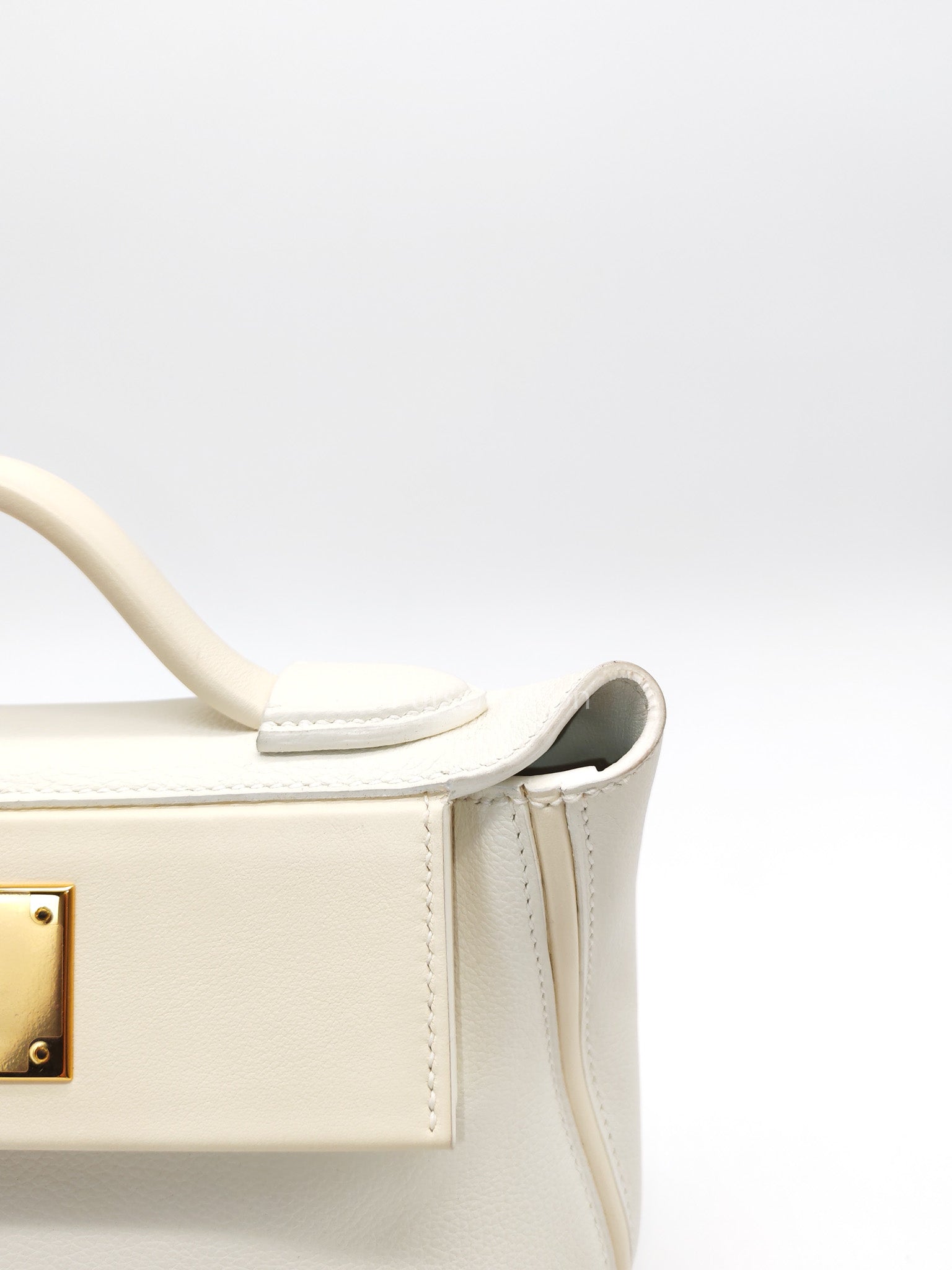 Hermes 24/24 Mini Veau Evercolor/Veau Swift Ay Blanc/Nata and Gold Hardware Stamp Z (2021) | Purse Maison Luxury Bags Shop