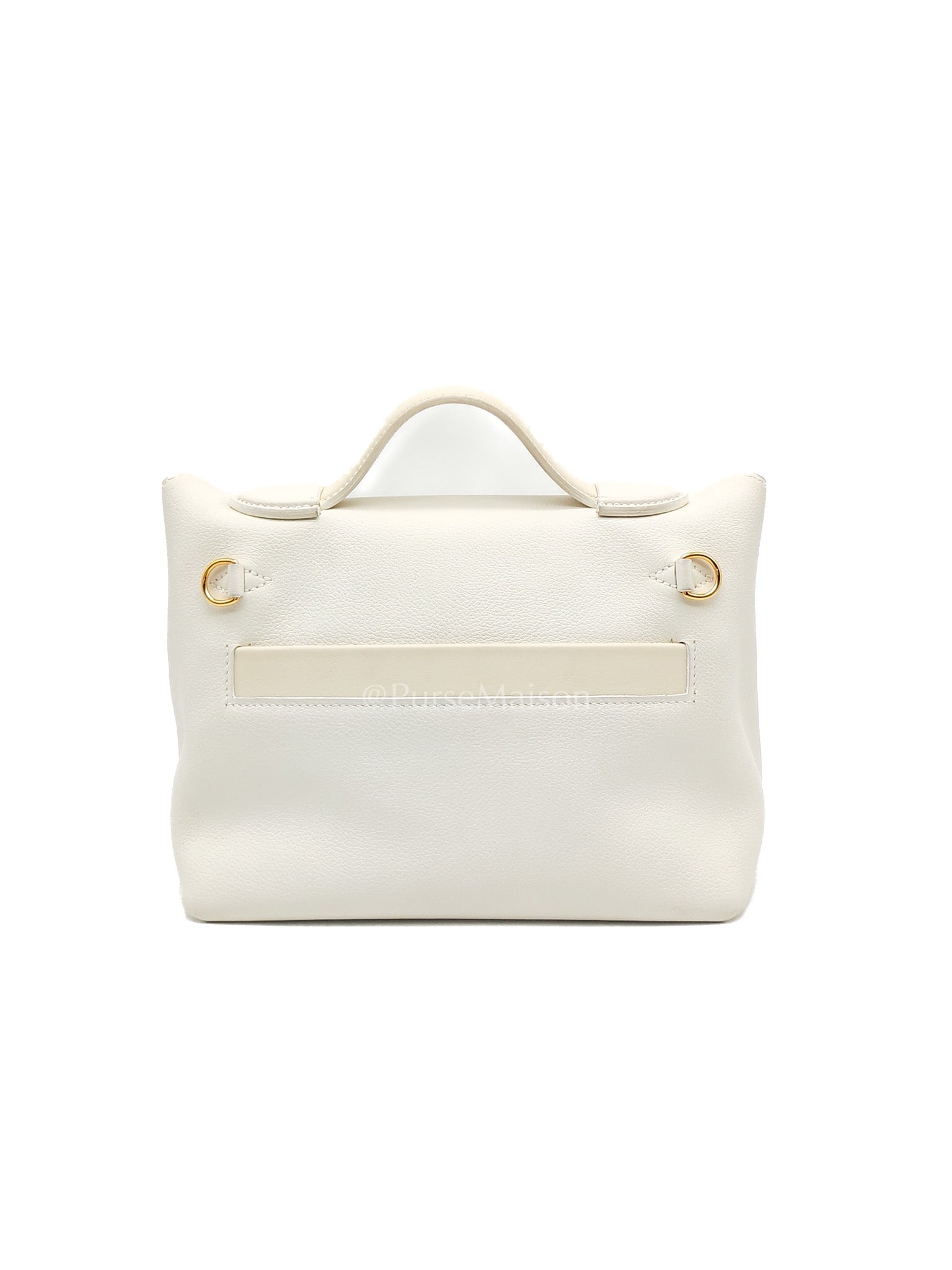 Hermes 24/24 Mini Veau Evercolor/Veau Swift Ay Blanc/Nata and Gold Hardware Stamp Z (2021) | Purse Maison Luxury Bags Shop