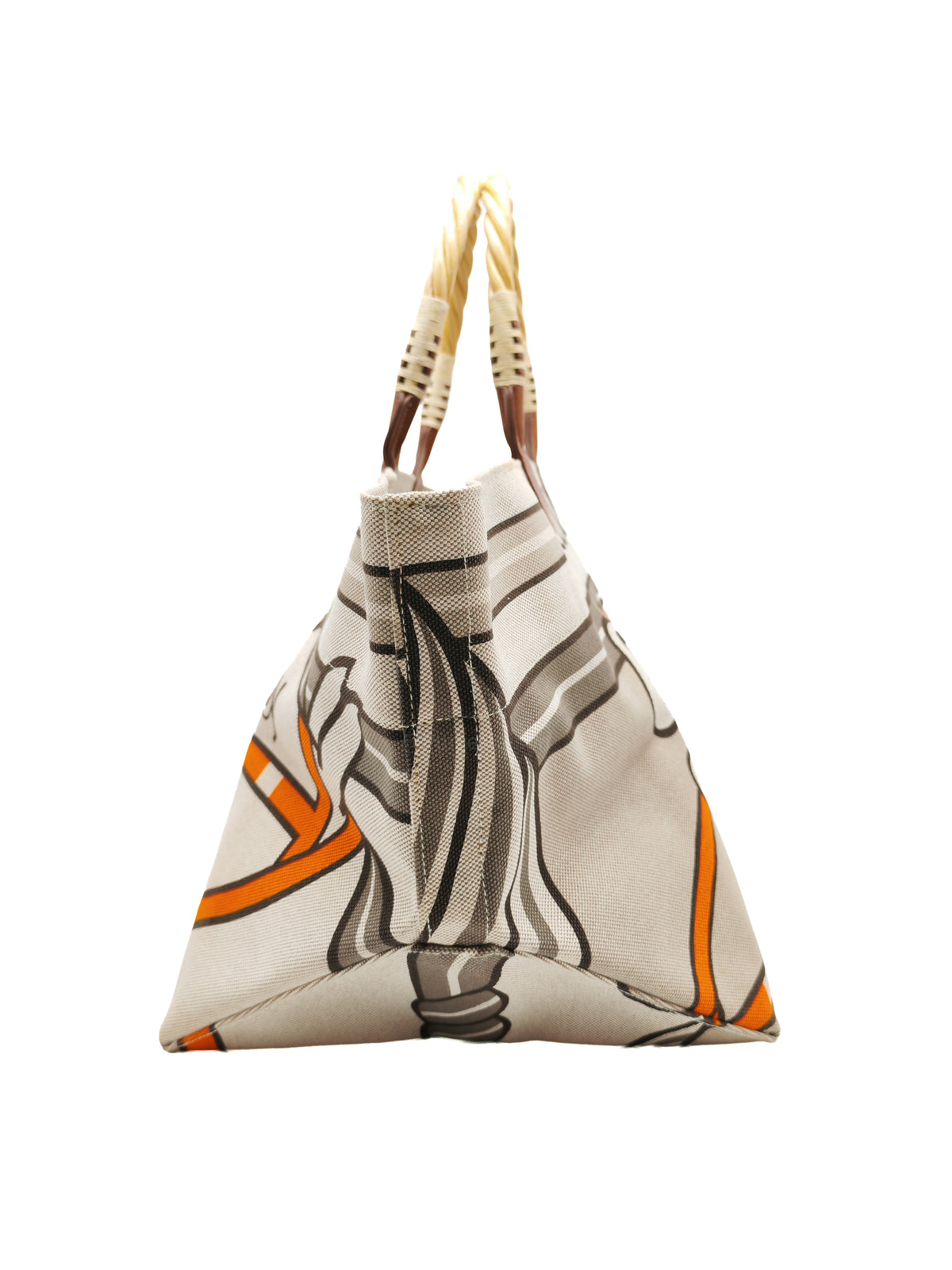 Hermès 31 Ecru Fauves Handbag Tote Bag in Light Beige Multicolor Toile H Canvas Stamp Square O (2011)) | Purse Maison Luxury Bags Shop